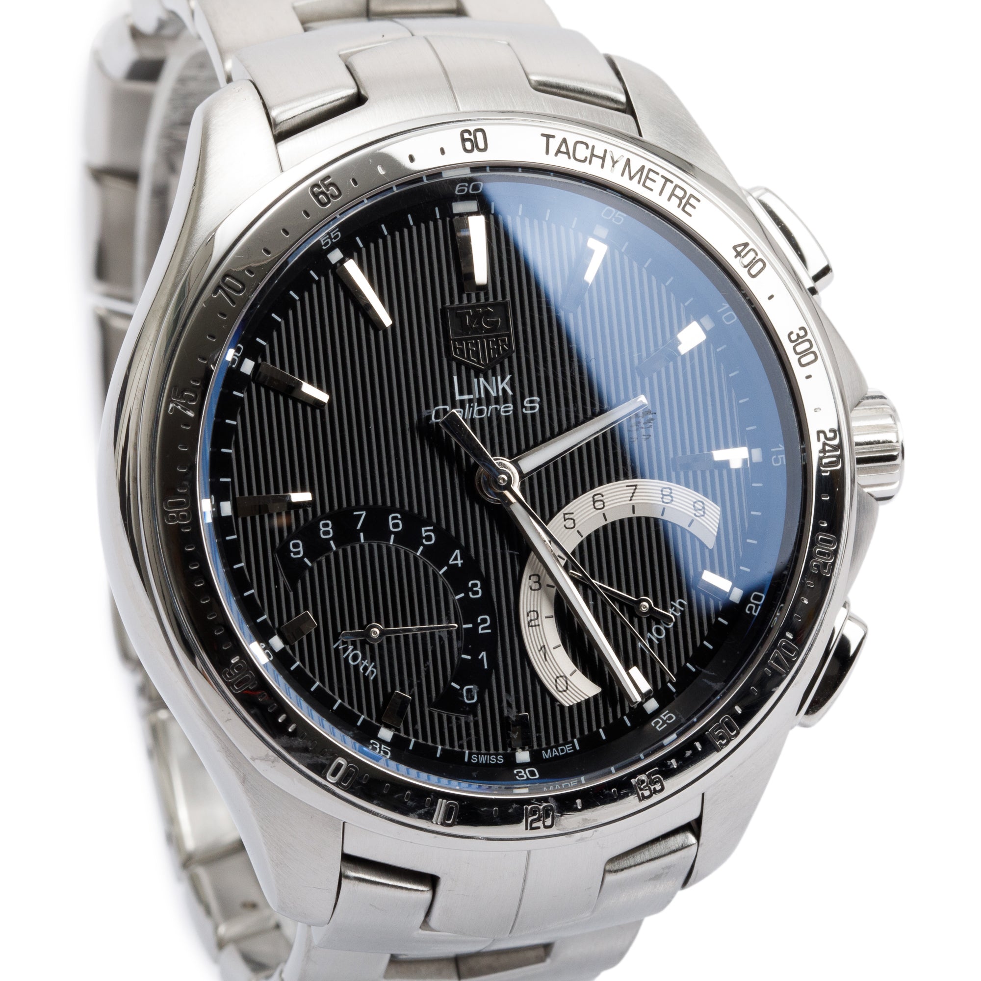 Tag Heuer Stainless Steel Link Calibre S 43 MM Watch w/ Box