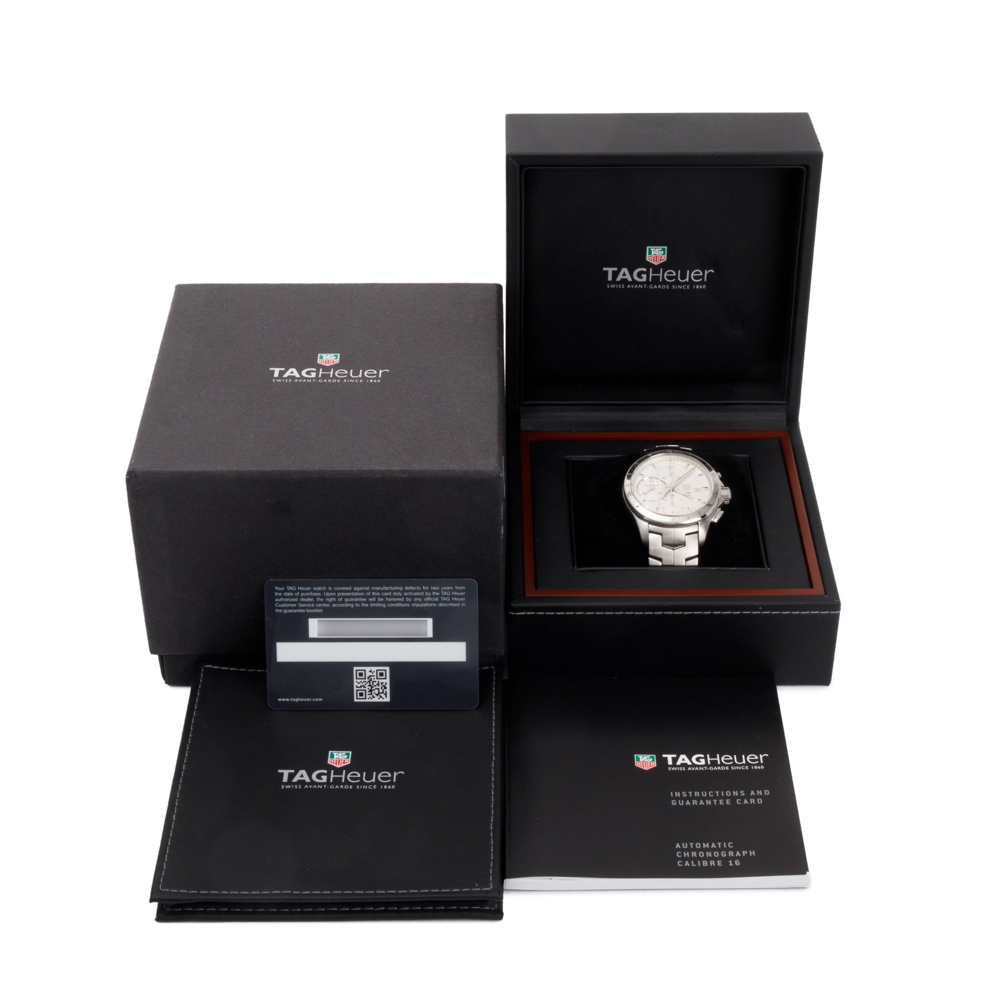 Tag Heuer Stainless Steel Link Chronograph 43 MM Automatic Watch w/ Box & Papers