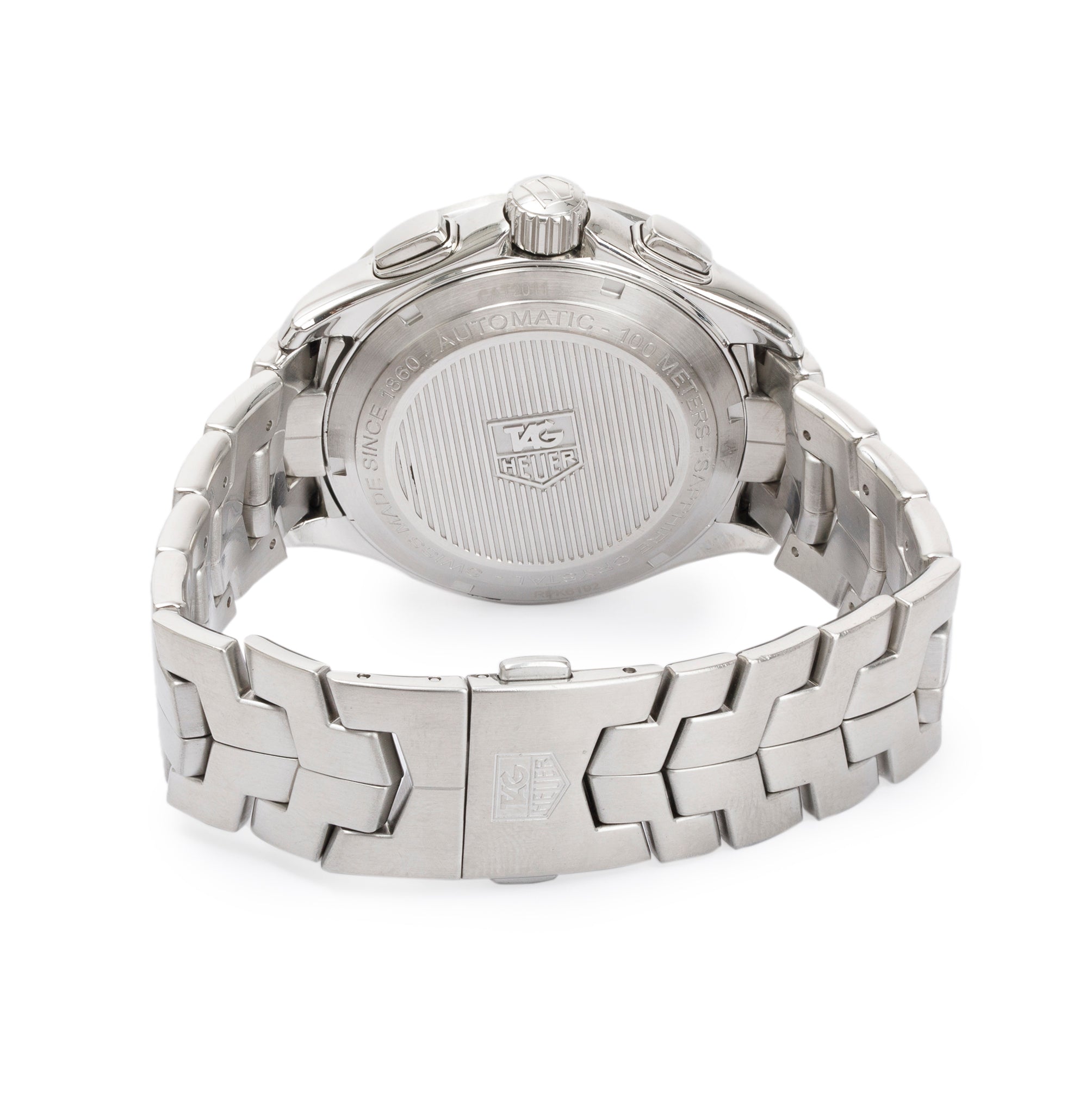 Tag Heuer Stainless Steel Link Chronograph 43 MM Automatic Watch w/ Box & Papers