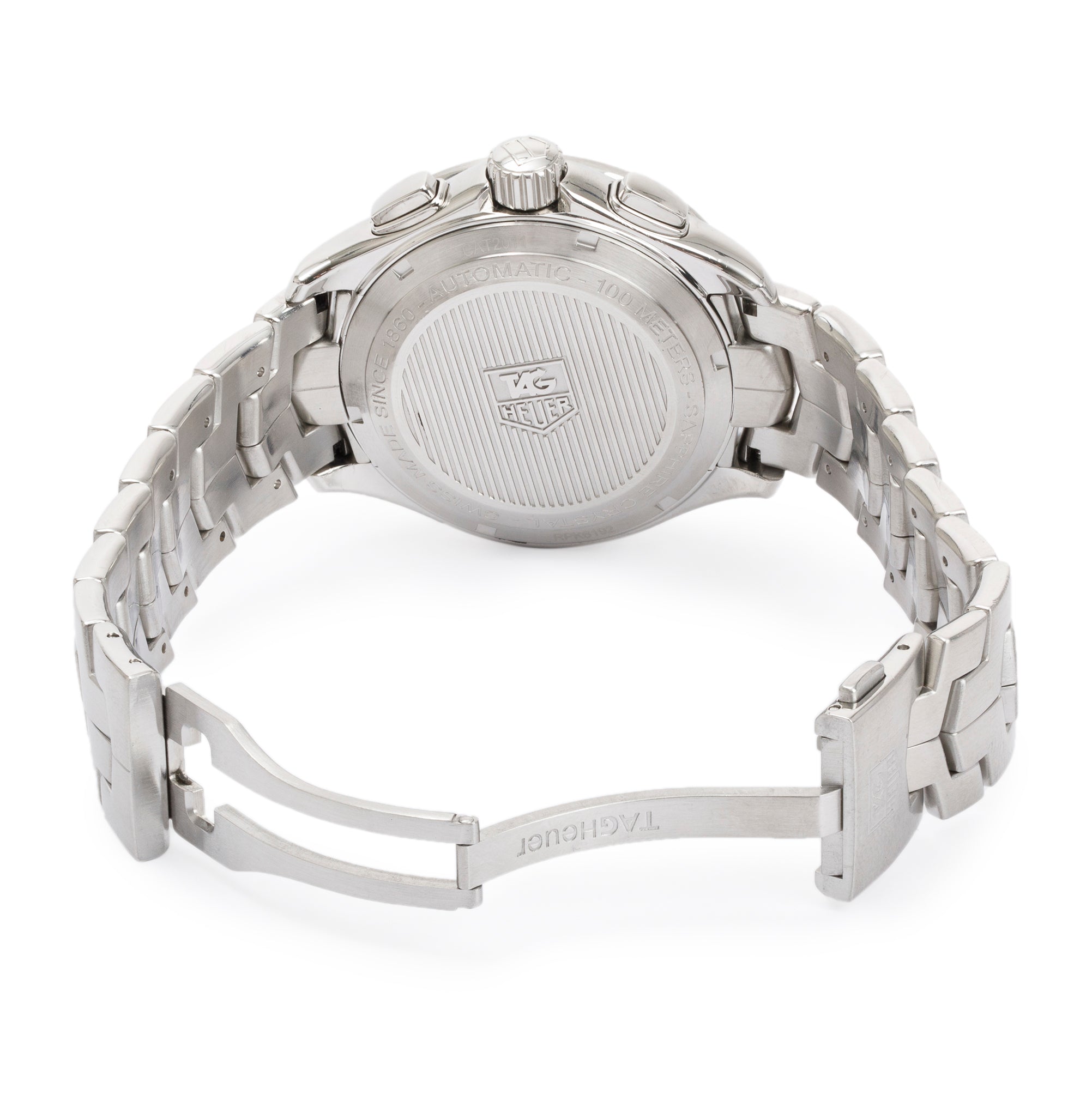 Tag Heuer Stainless Steel Link Chronograph 43 MM Automatic Watch w/ Box & Papers