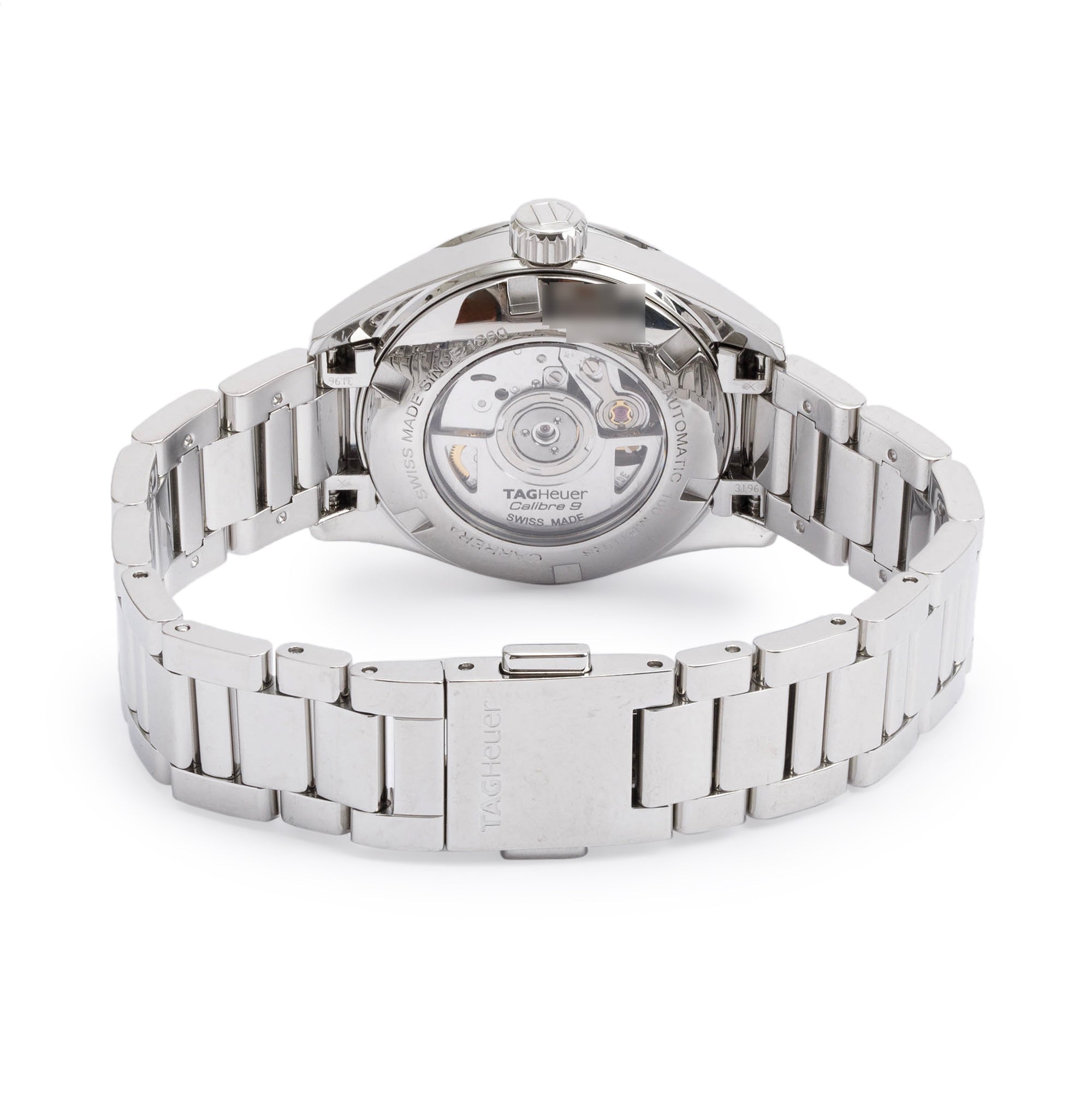 Tag Heuer Stainless Steel Mother of Pearl Diamond Dial Carrera 28 MM Automatic Watch WAR2414