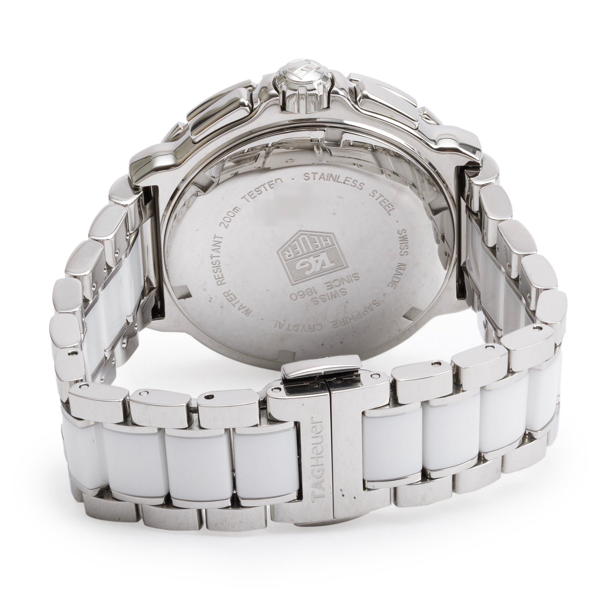 Tag Heuer Stainless Steel & White Ceramic Diamond Bezel & Dial Formula 1 Chronograph 41 MM Watch CAH1213