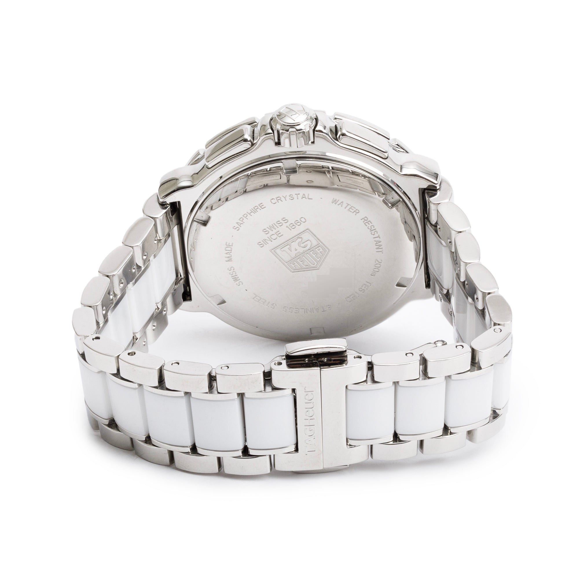 Tag Heuer Stainless Steel & White Ceramic Diamond Bezel & Dial Formula 1 Chronograph 41 MM Watch CAH1213