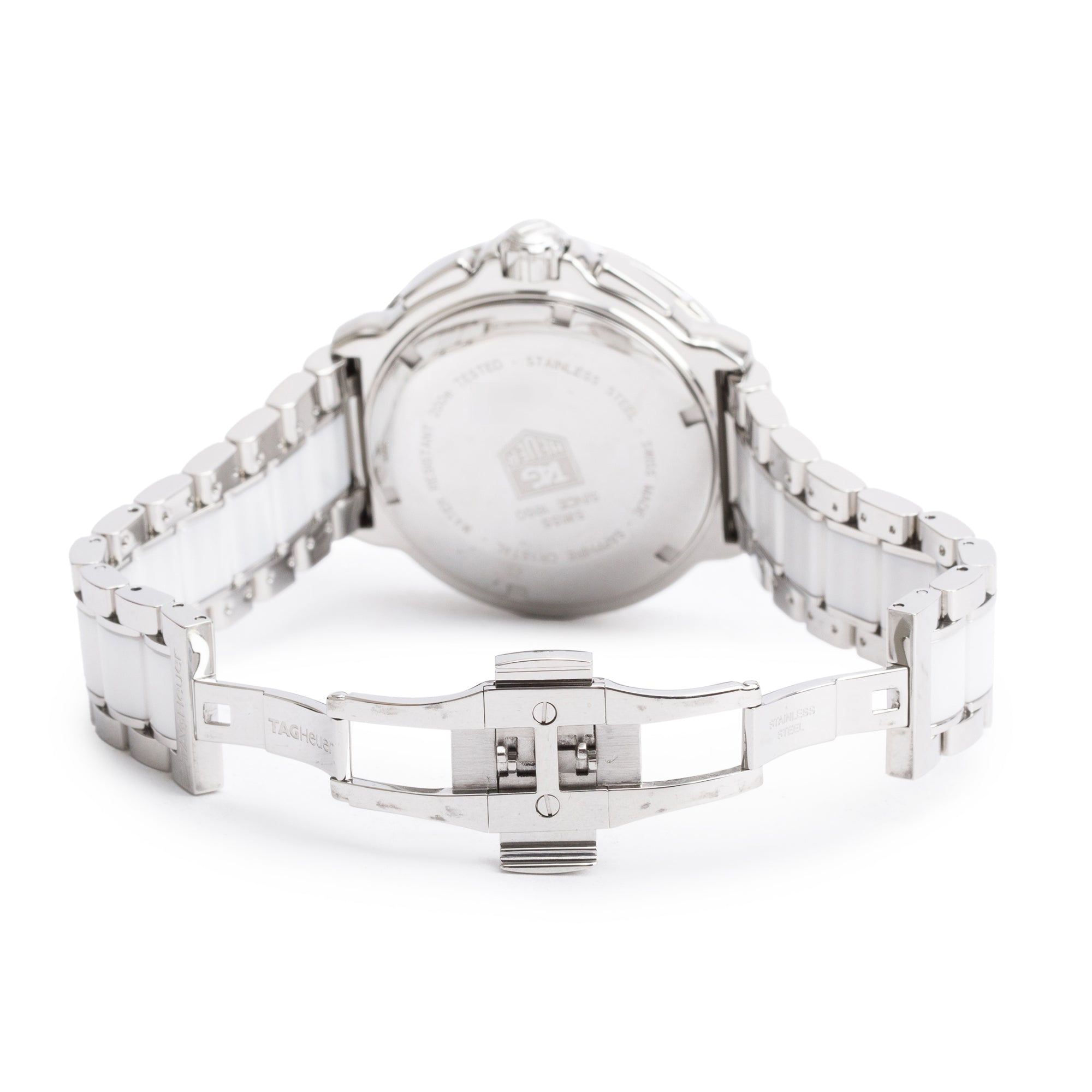 Tag Heuer Stainless Steel & White Ceramic Diamond Bezel & Dial Formula 1 Chronograph 41 MM Watch CAH1213