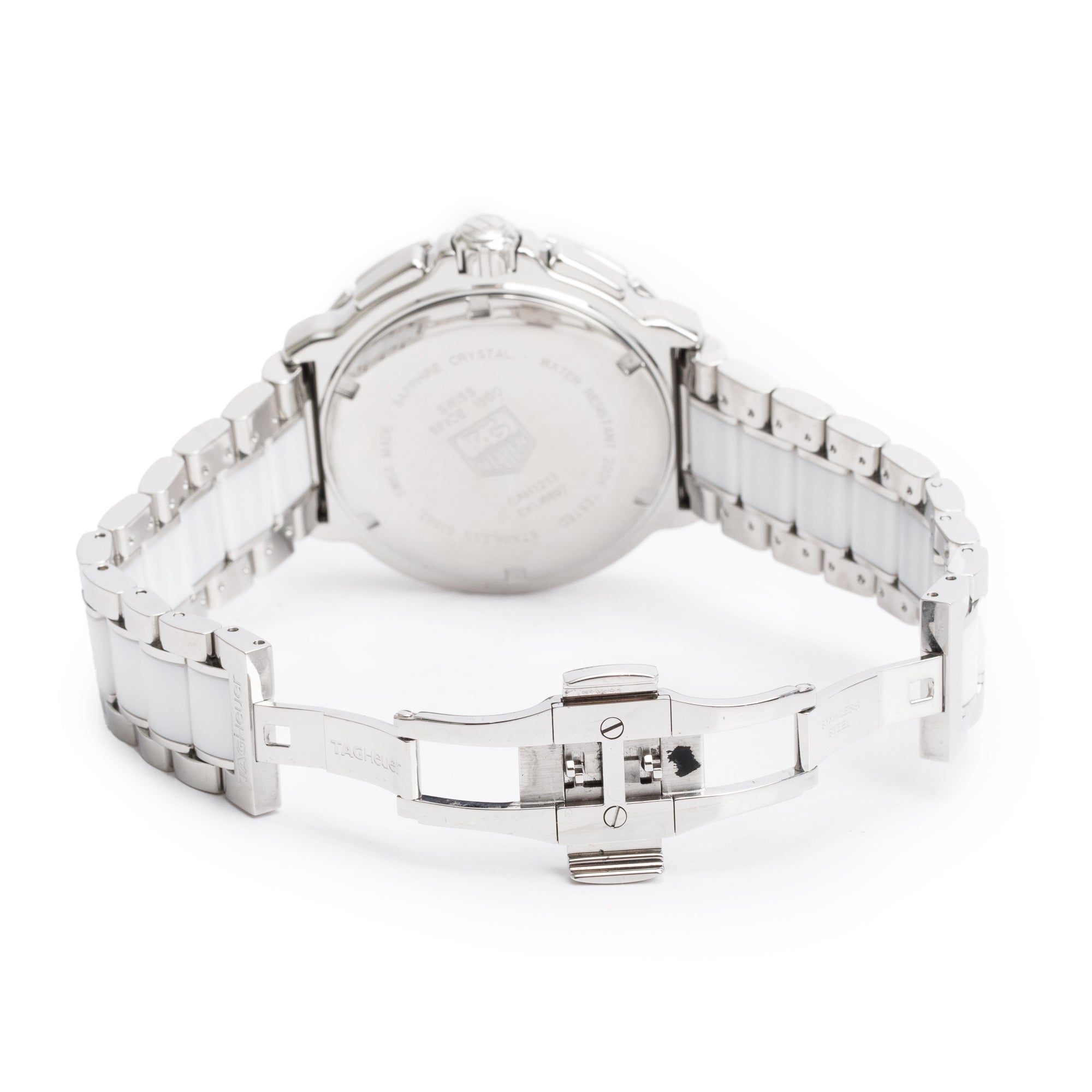 Tag Heuer Stainless Steel & White Ceramic Diamond Bezel & Dial Formula 1 Chronograph 41 MM Watch CAH1213