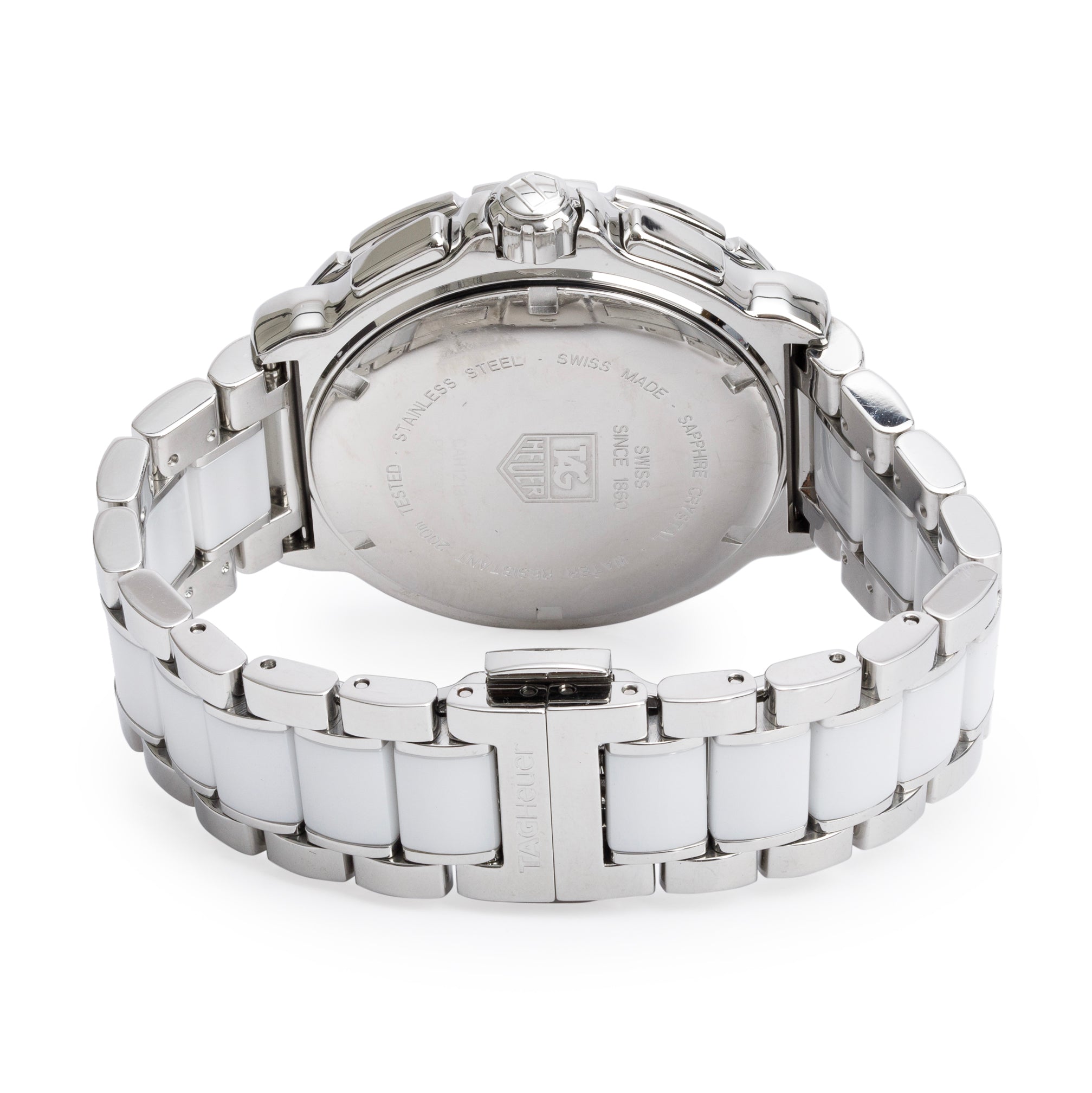 Tag Heuer Stainless Steel & White Ceramic Diamond Bezel & Dial Formula 1 Chronograph 41 MM Watch CAH1213 w/ Box & Papers