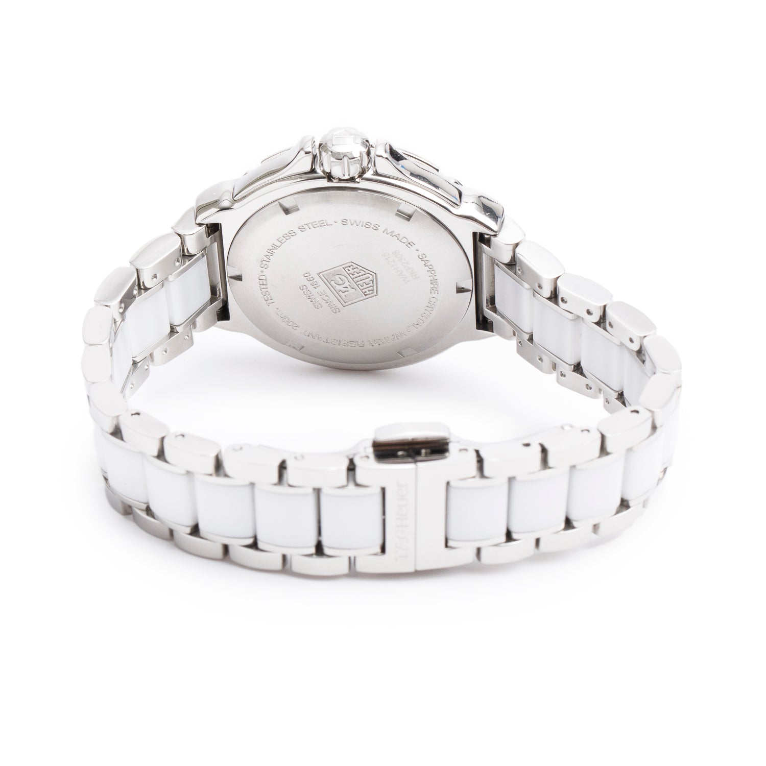 Tag Heuer Stainless Steel & White Ceramic Formula 1 Diamond Bezel 36 MM Watch WAH1215