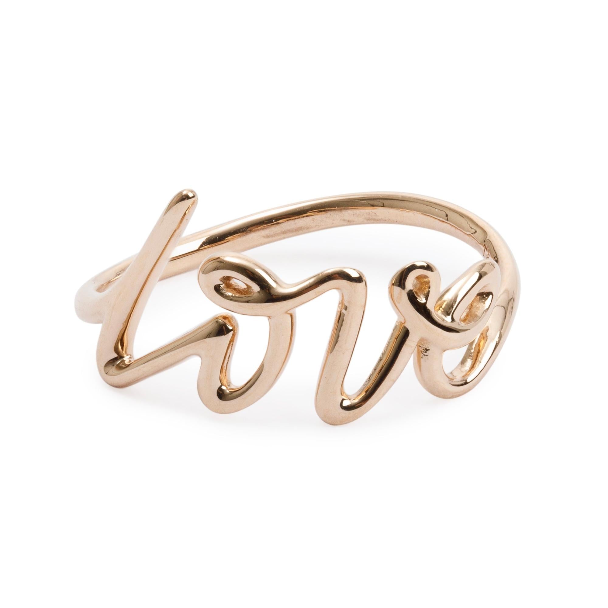Tiffany & Co. 18K Rose Gold Paloma Picasso Graffiti Love Ring, Small Model, Size 6.5
