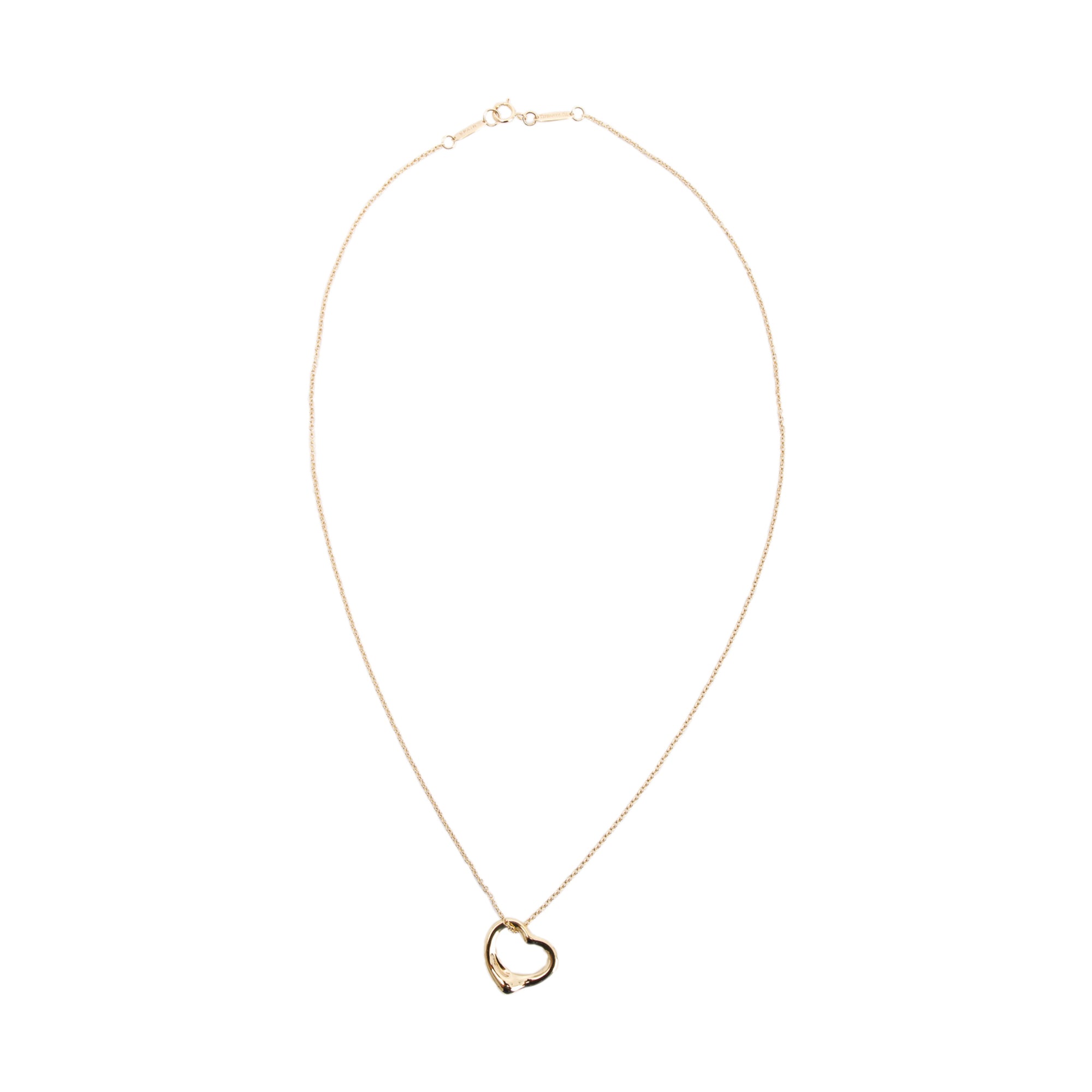 Tiffany & Co. 18k Gold Elsa Peretti Open Heart Pendant Necklace, 16mm