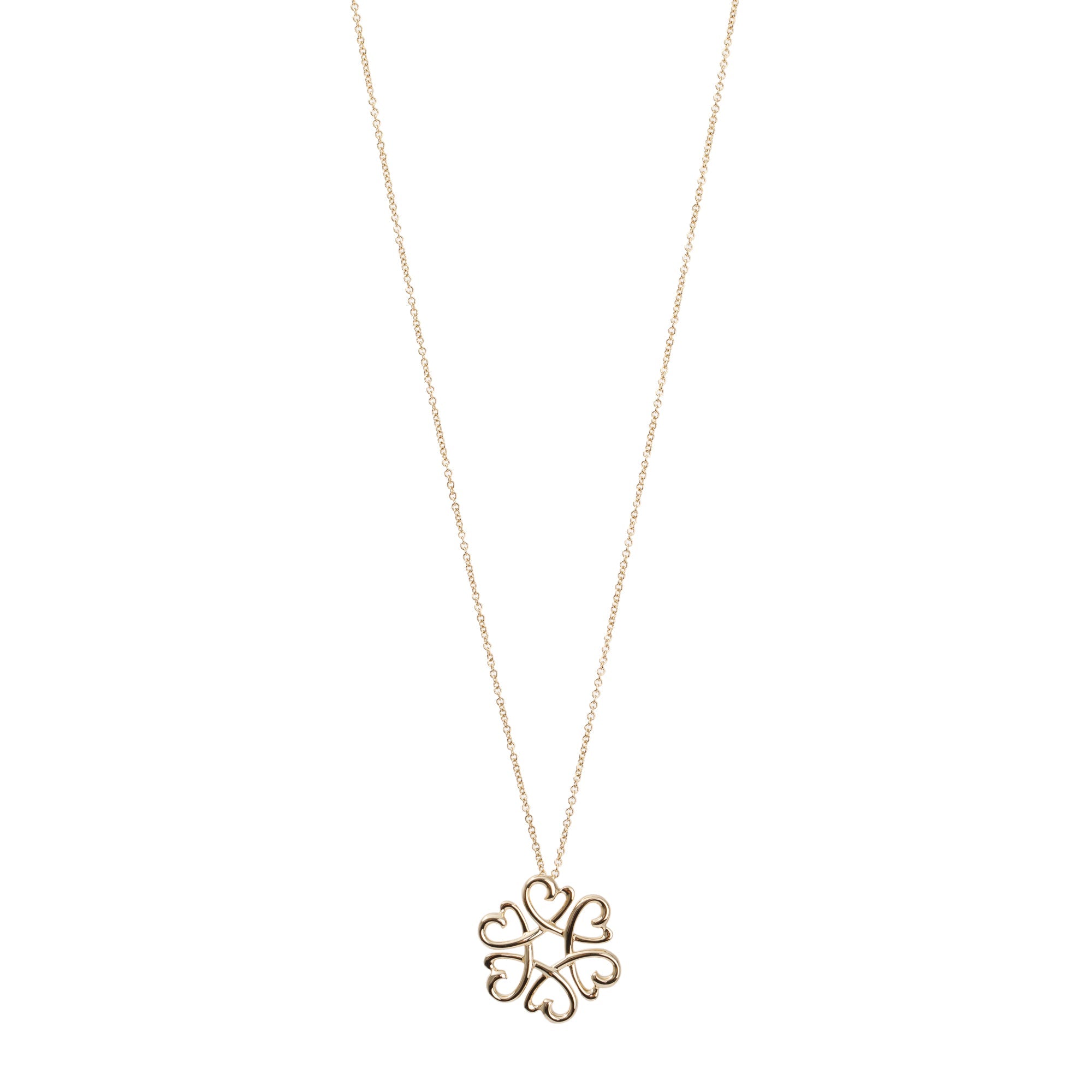 Tiffany & Co. 18k Gold Paloma Picasso Loving Heart Flower Pendant Necklace