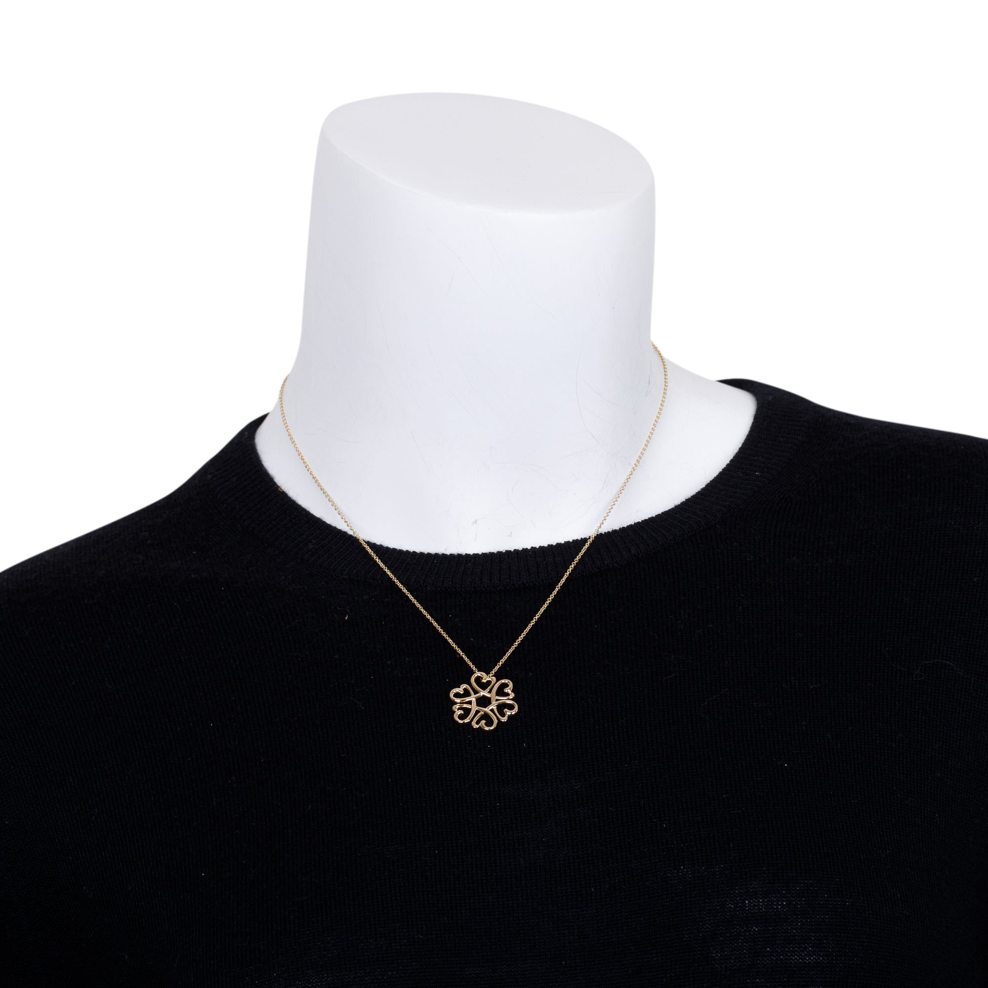 Tiffany & Co. 18k Gold Paloma Picasso Loving Heart Flower Pendant Necklace