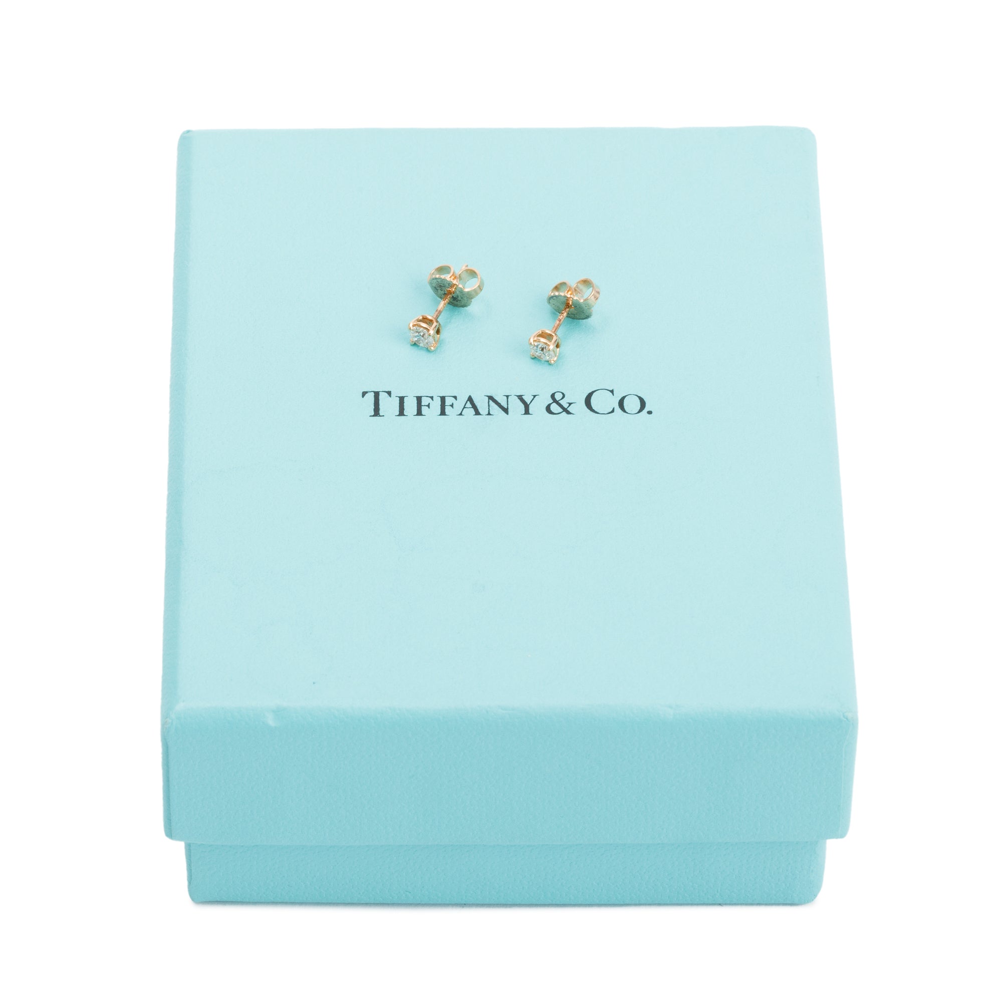 Tiffany & Co. 18k Rose Gold 0.29 tcw Diamond Stud Earrings w/ Box
