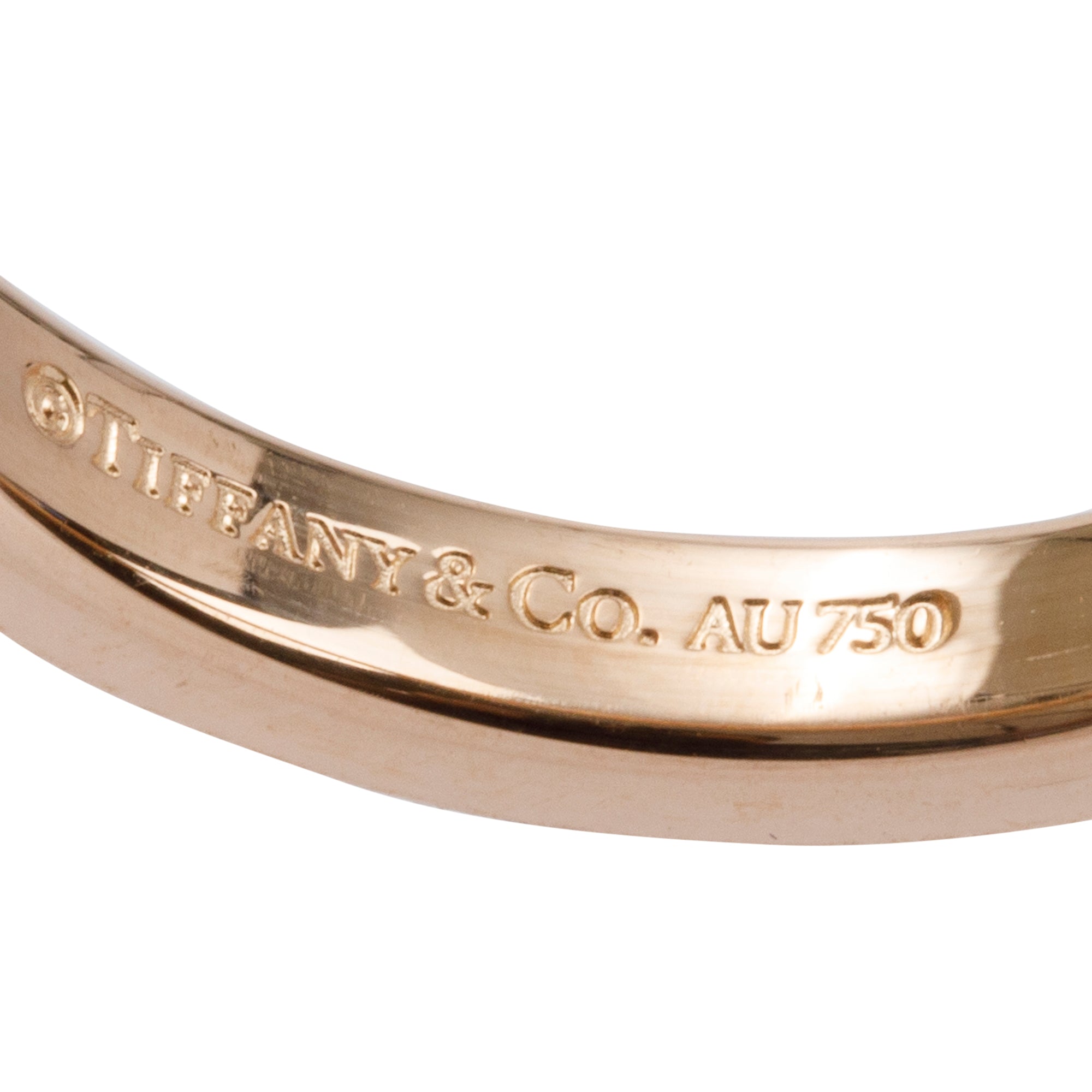 Tiffany & Co. 18k Rose Gold 3 Diamond 3 MM Band Ring, Size 6.5