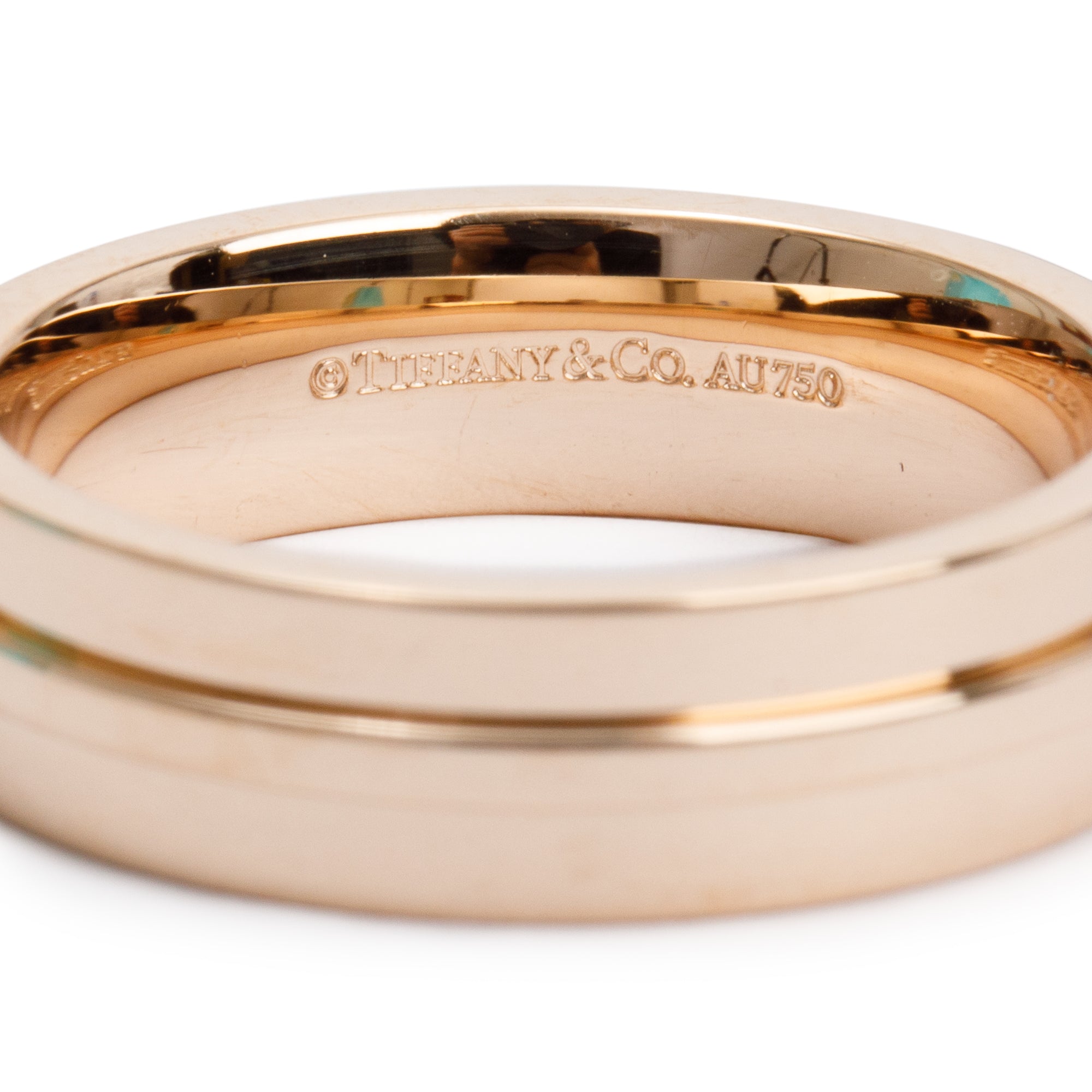 Tiffany & Co. 18k Rose Gold 5.5 MM T Wide Ring, Size 7.75 w/ Box