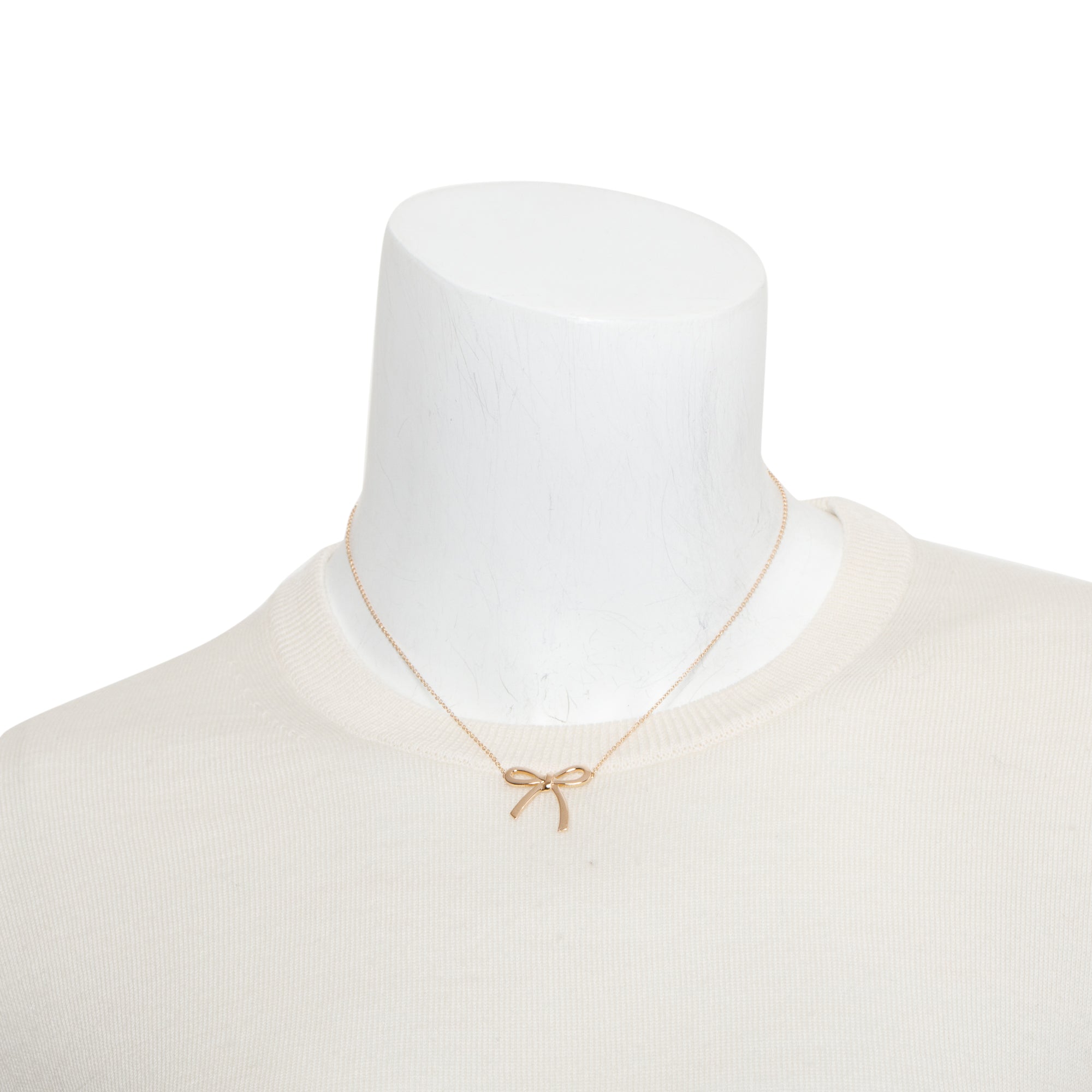 Tiffany & Co. 18k Rose Gold Bow Pendant Necklace w/ Box