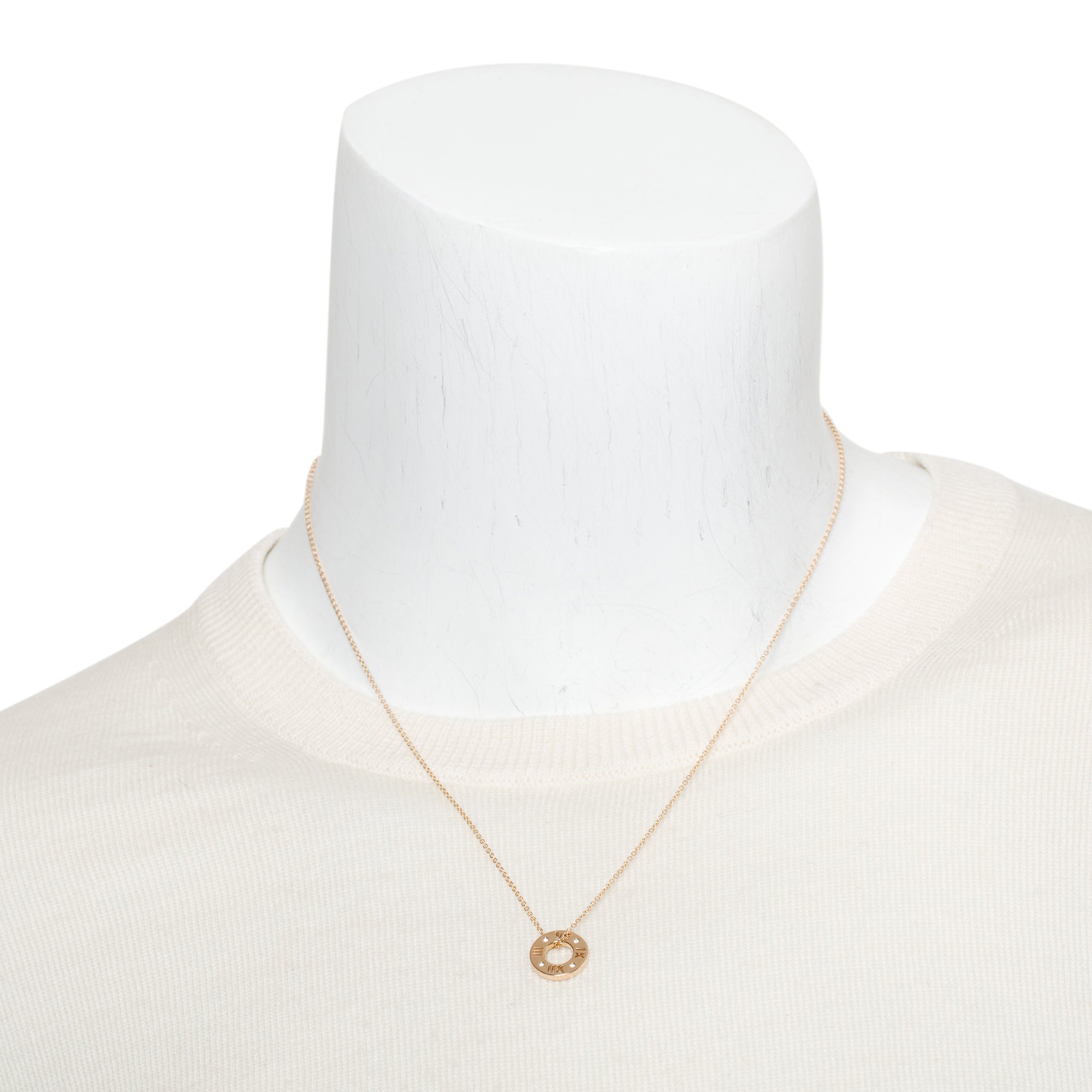 Tiffany & Co. 18k Rose Gold Diamond Atlas Pierced Pendant Necklace w/ Box