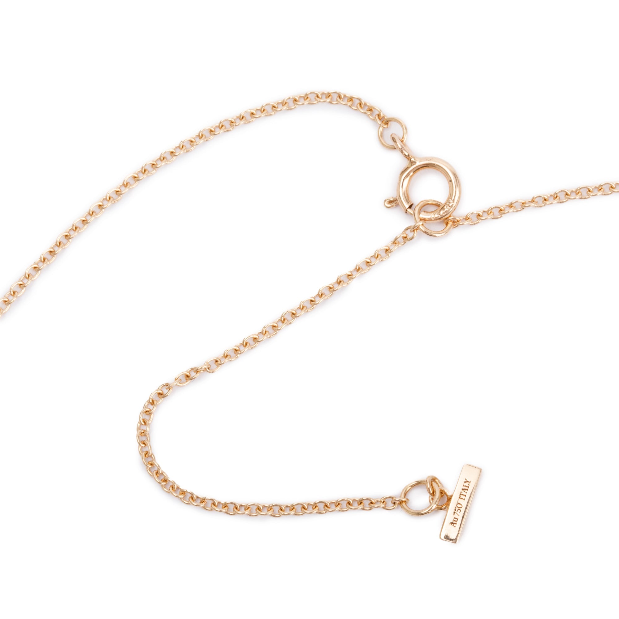 Tiffany & Co. 18k Rose Gold Diamond & Pink Opal 16 MM T Circle Pendant Necklace w/ Box