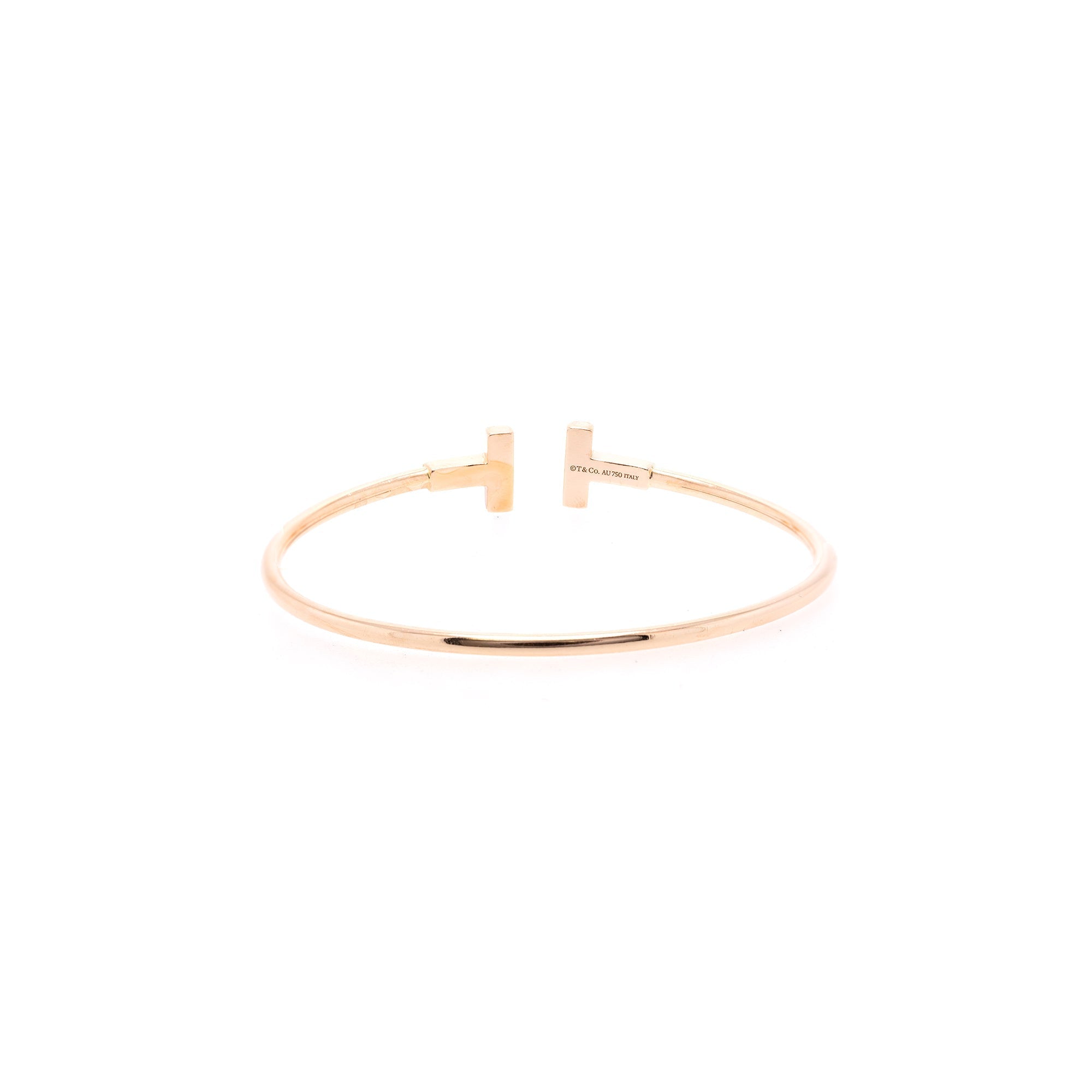 Tiffany & Co. 18k Rose Gold Diamond T Wire Bracelet