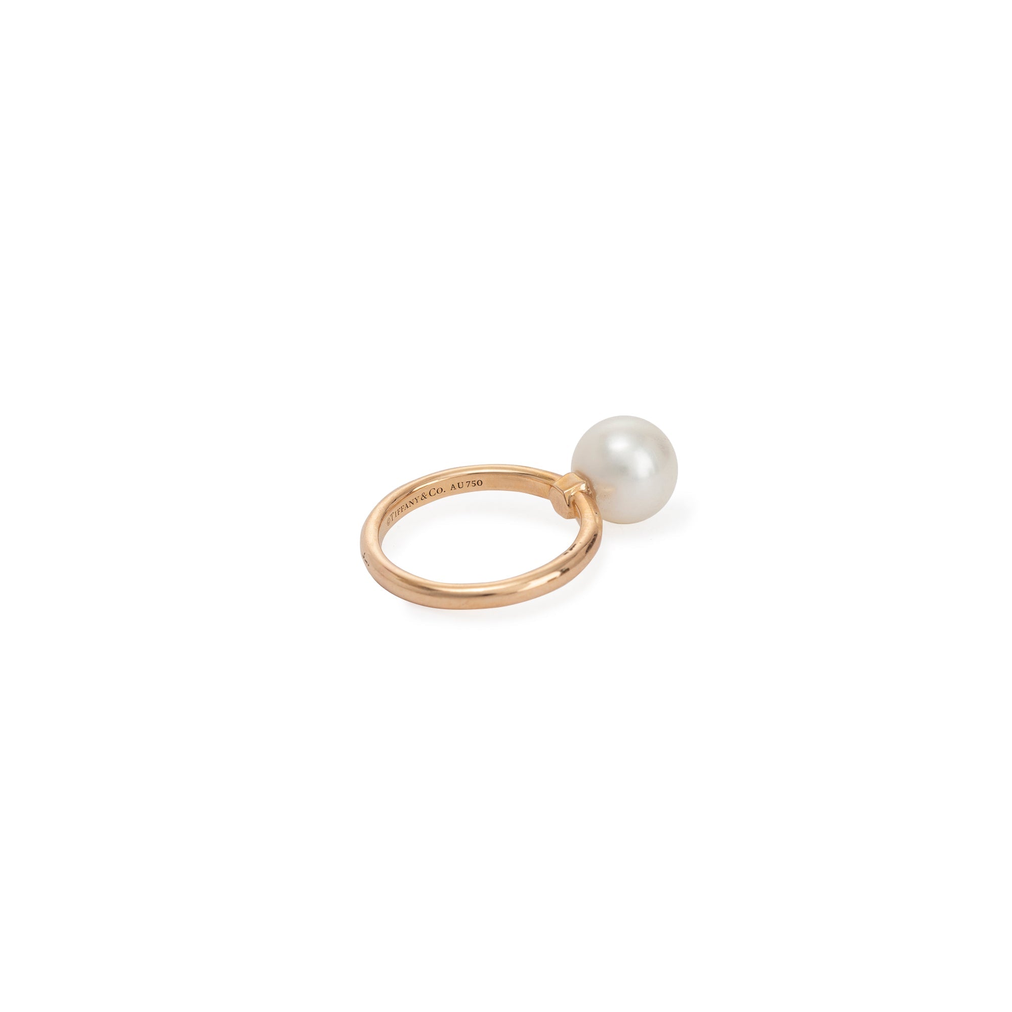 Tiffany & Co. 18k Rose Gold HardWear Ball Pearl Ring, 8MM w/ Box & Receipt