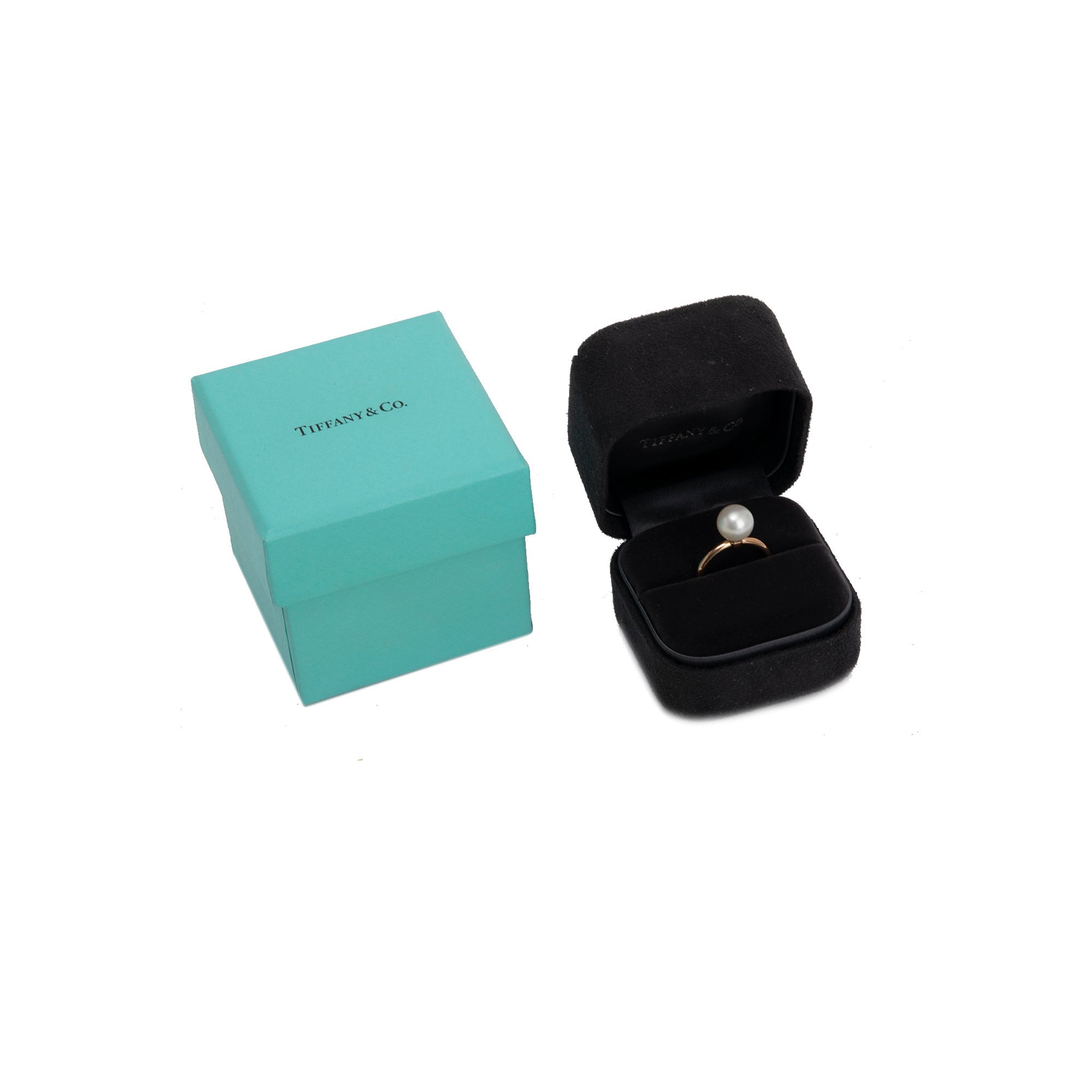 Tiffany & Co. 18k Rose Gold HardWear Ball Pearl Ring, 8MM w/ Box & Receipt