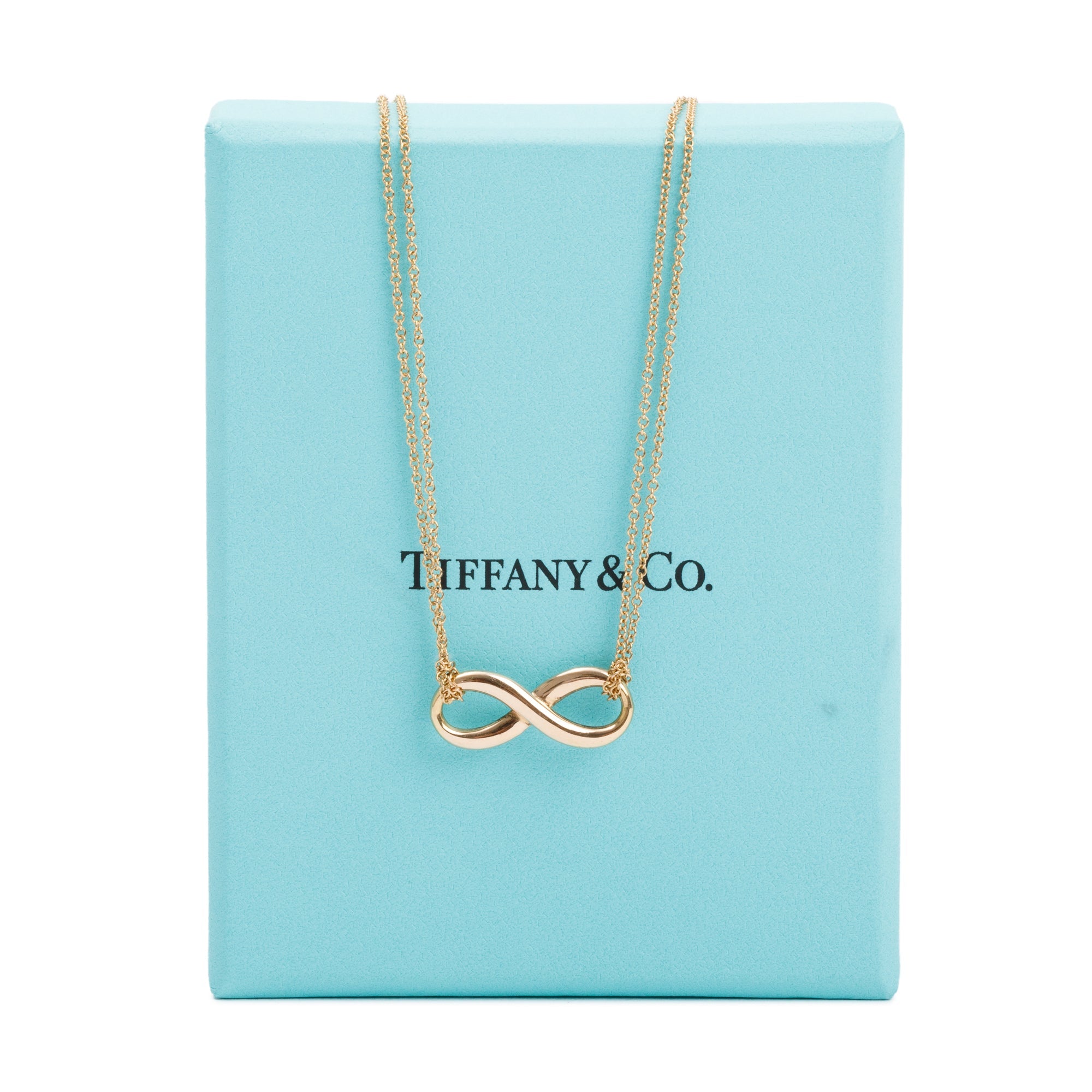 Tiffany & Co. 18k Rose Gold Infinity Pendant Necklace w/ Box