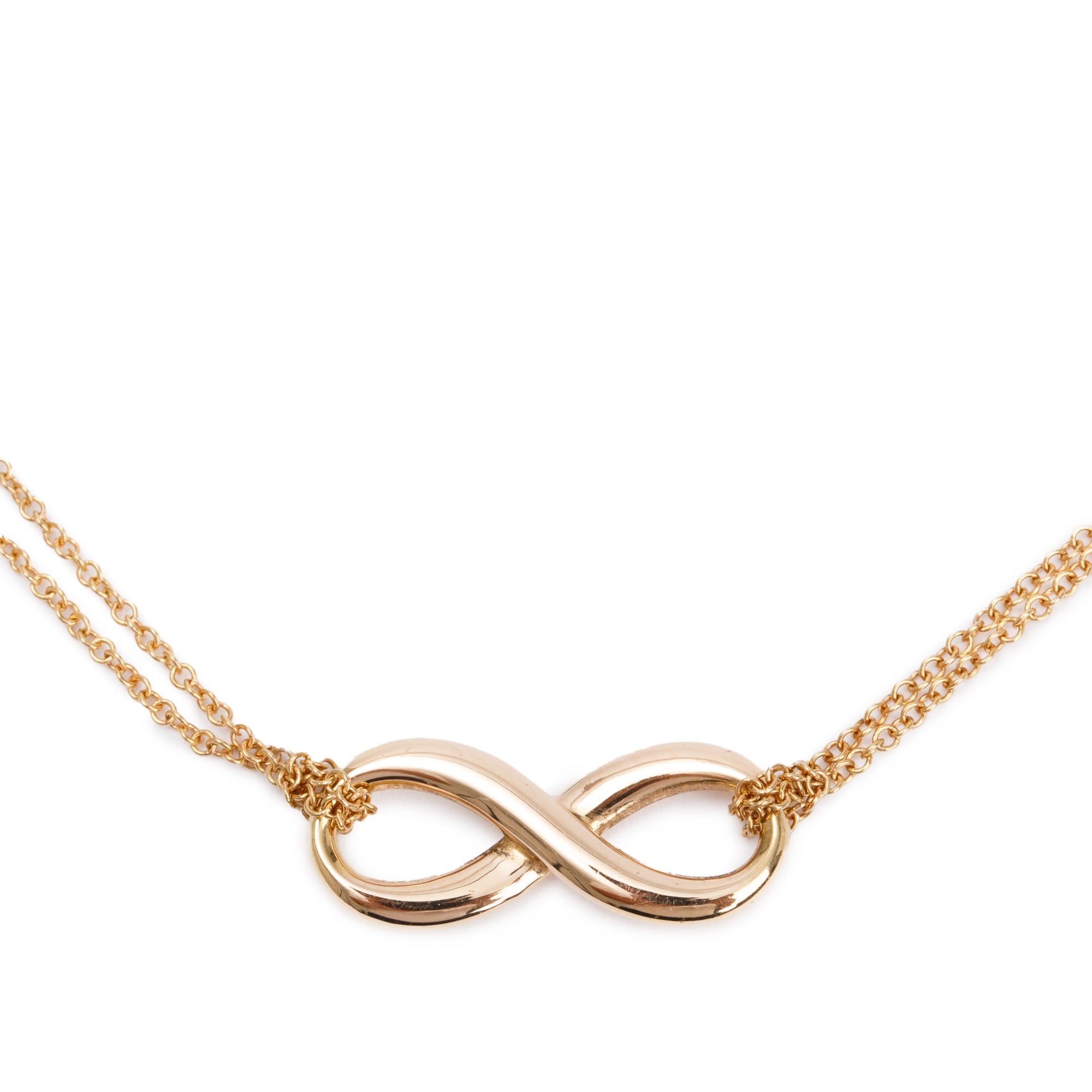 Tiffany & Co. 18k Rose Gold Infinity Pendant Necklace w/ Box