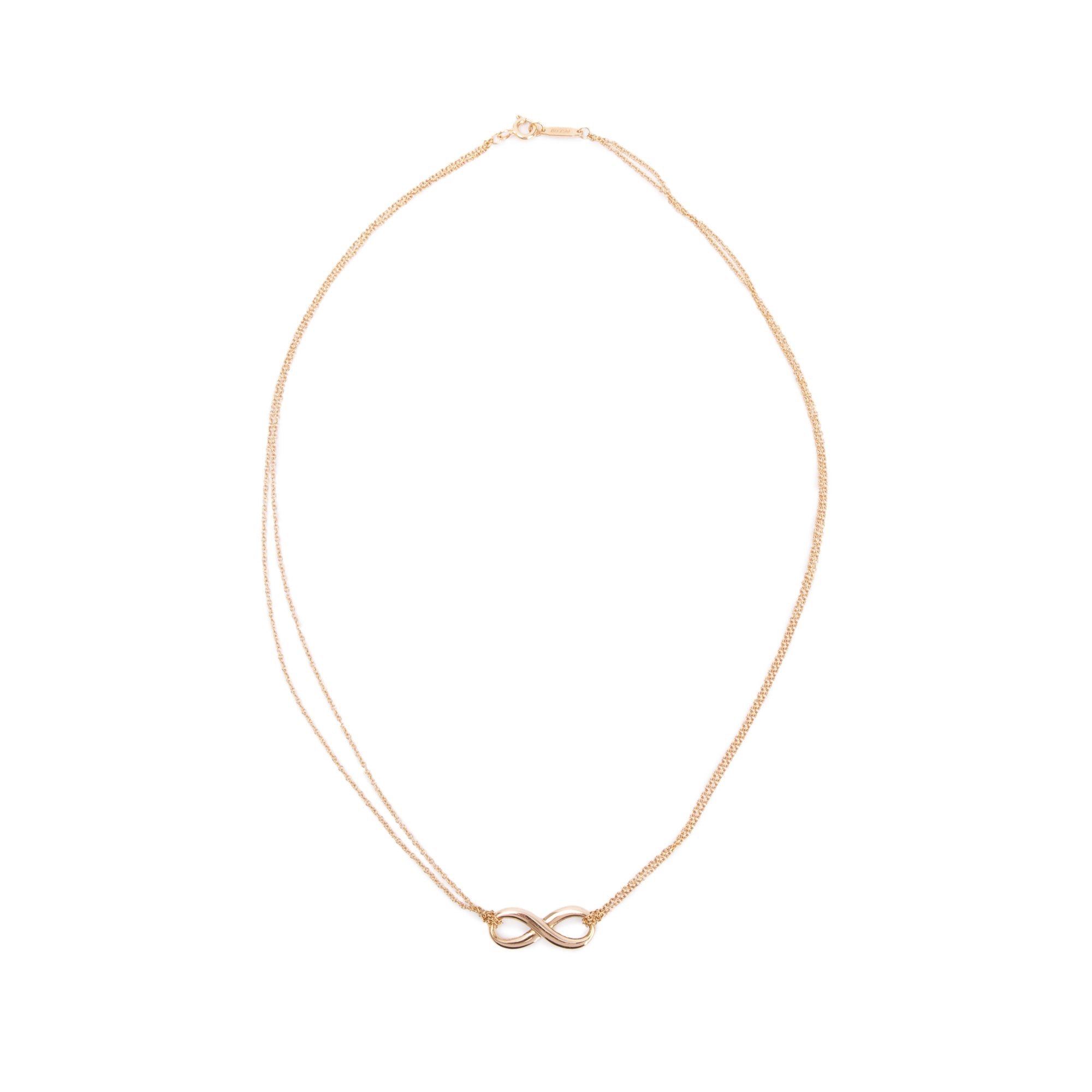Tiffany & Co. 18k Rose Gold Infinity Pendant Necklace w/ Box