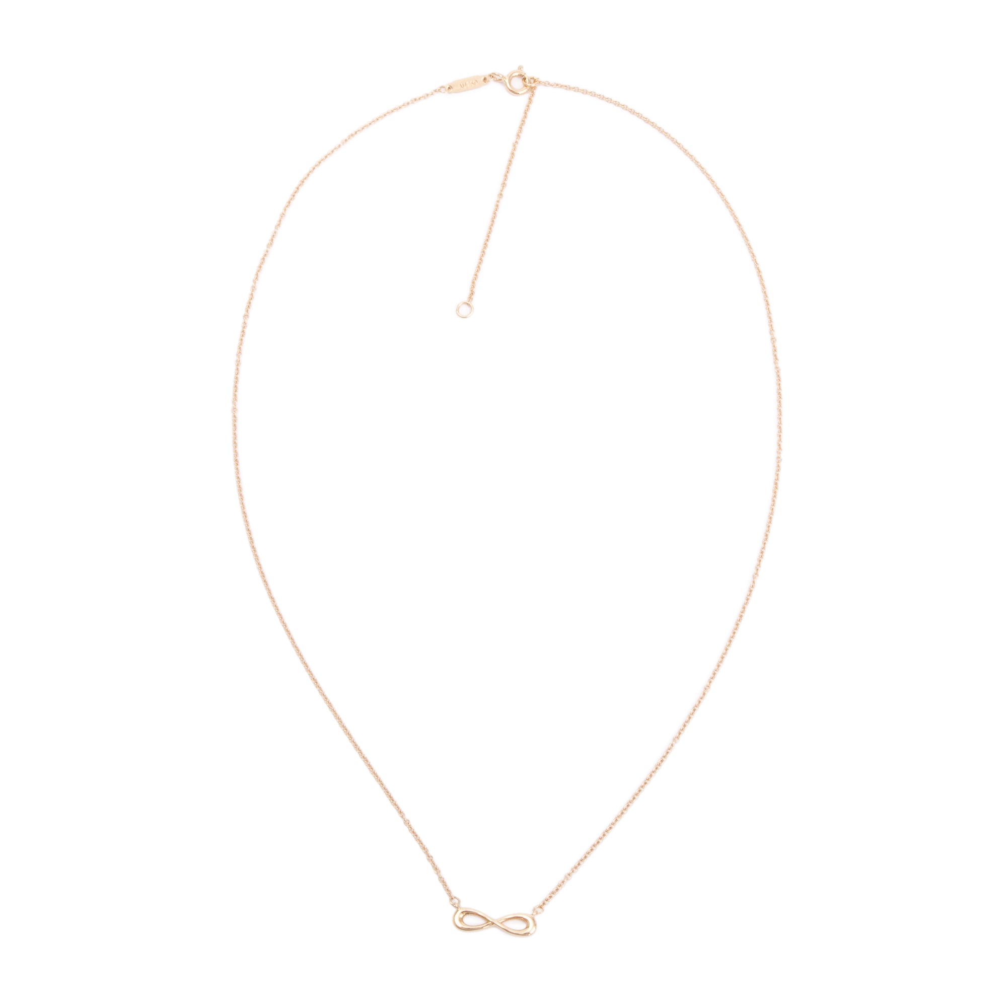 Tiffany & Co. 18k Rose Gold Infinity Pendant Necklace w/ Box