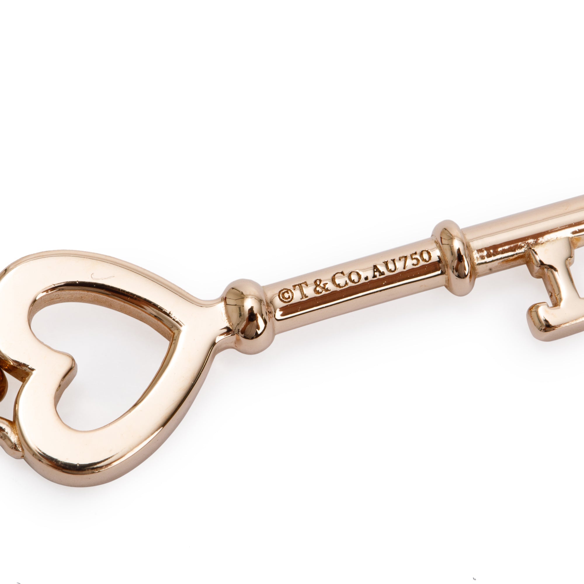 Tiffany & Co. 18k Rose Gold Mini Heart Key Pendant