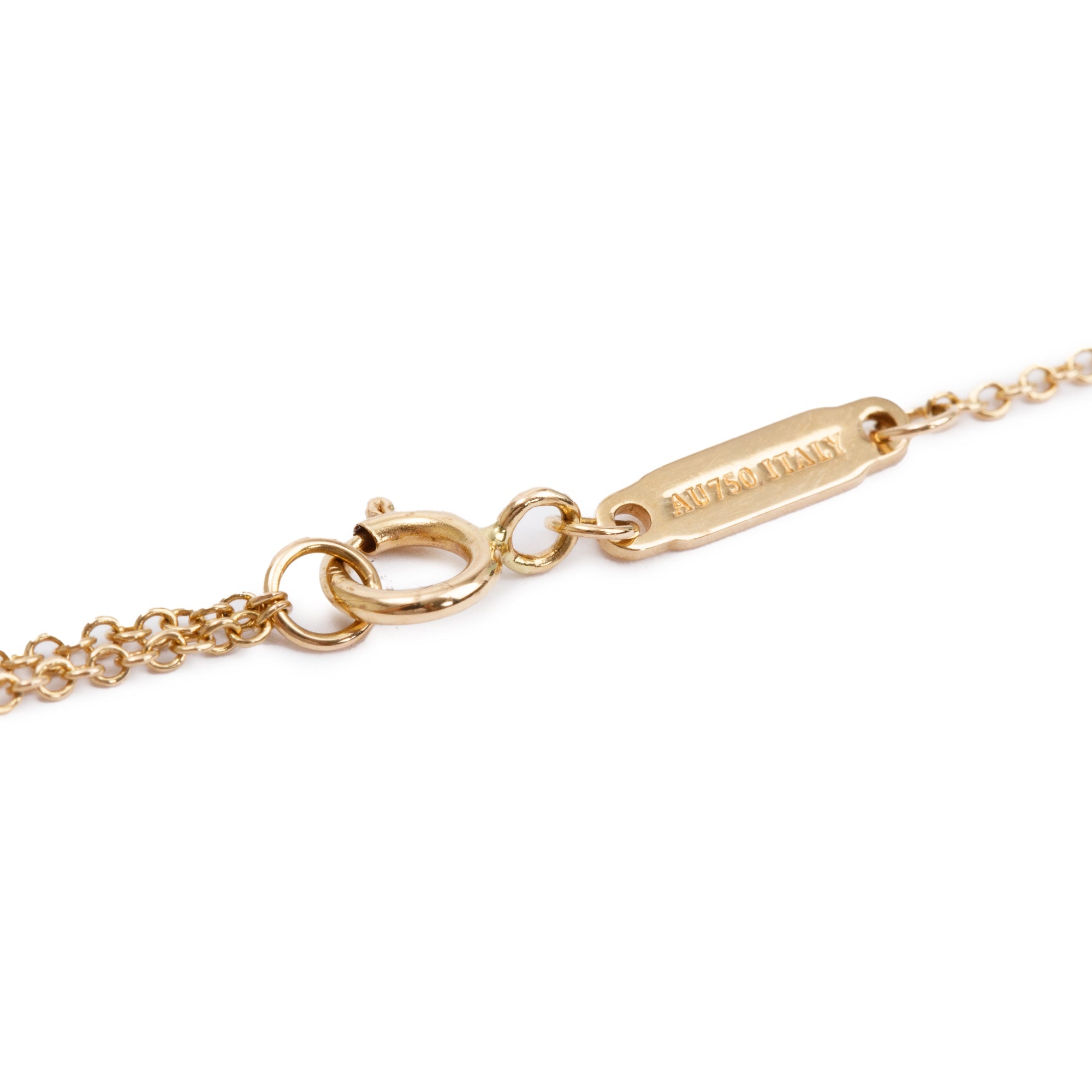 Tiffany & Co. 18k Rose Gold Mini T Smile Diamond Pendant Necklace w/ Box
