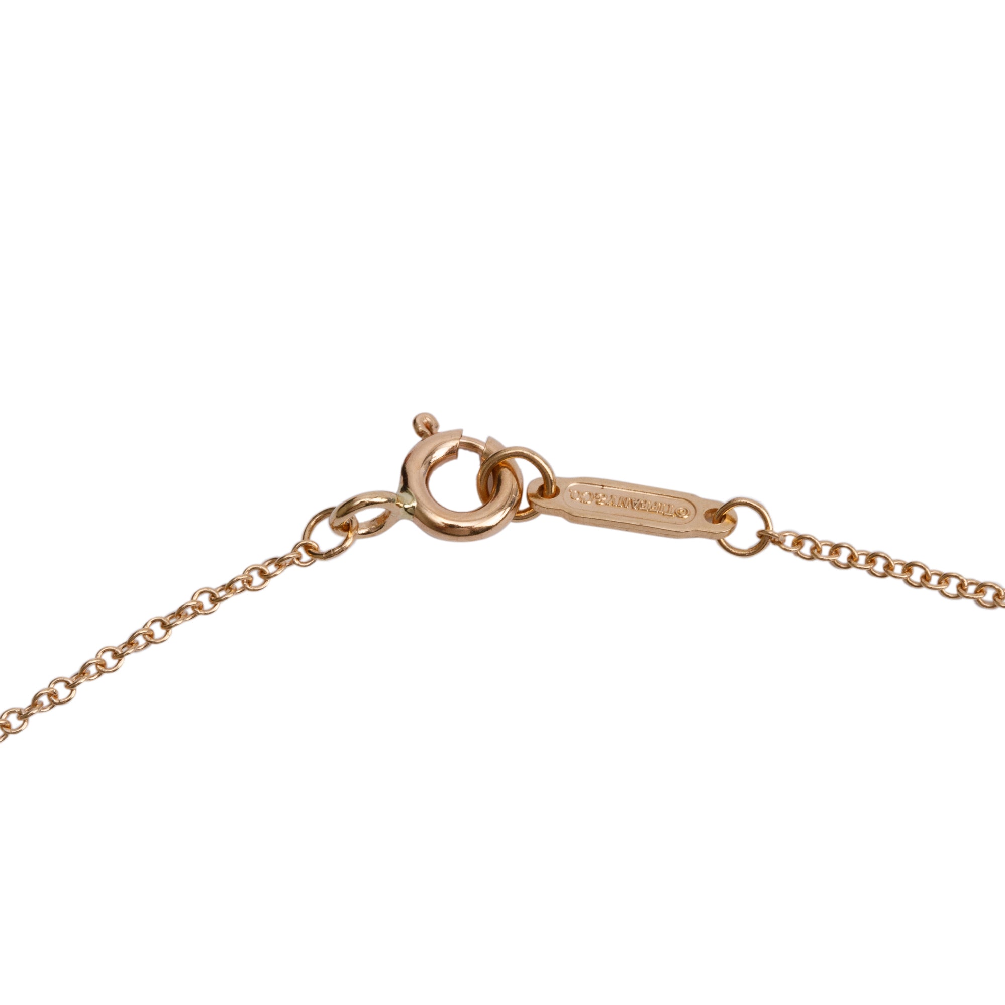Tiffany & Co. 18k Rose Gold Pave Diamond 1.5" Woven Key Pendant Necklace w/ Box