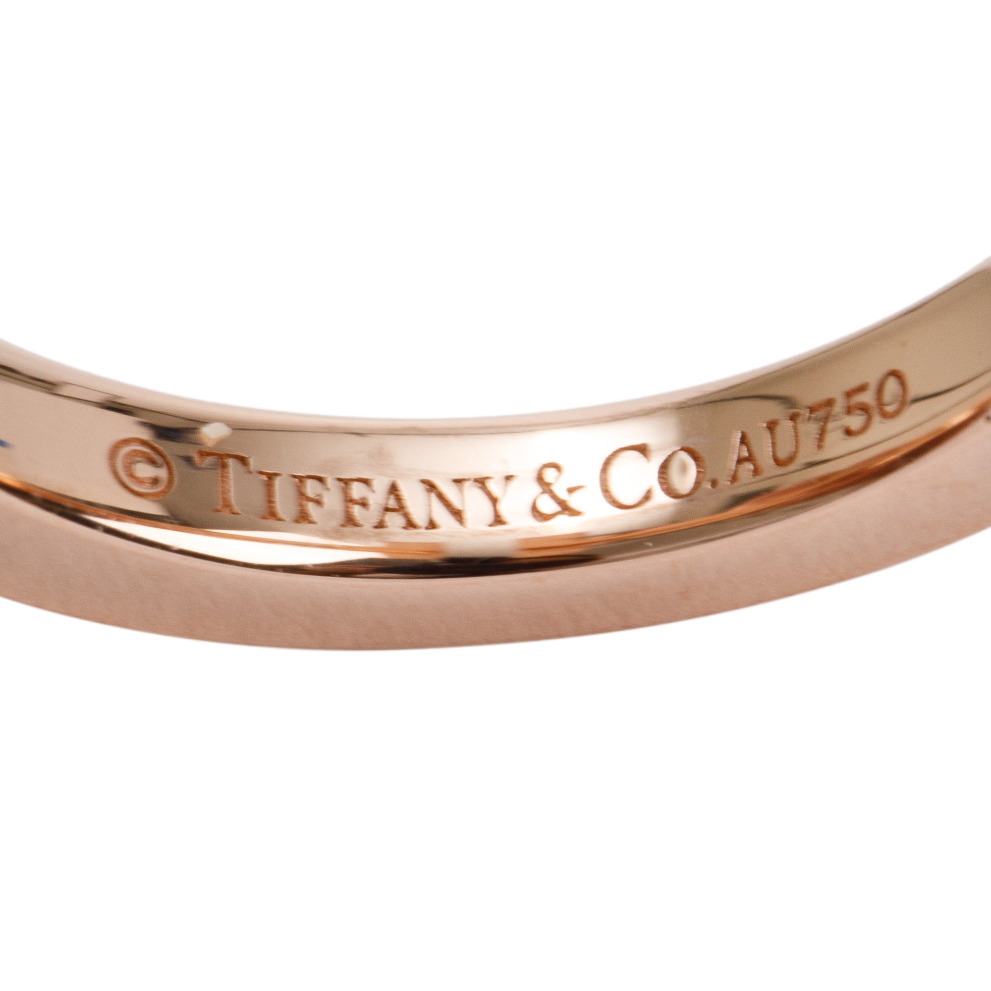 Tiffany & Co. 18k Rose Gold T Square Ring, Size 5.75