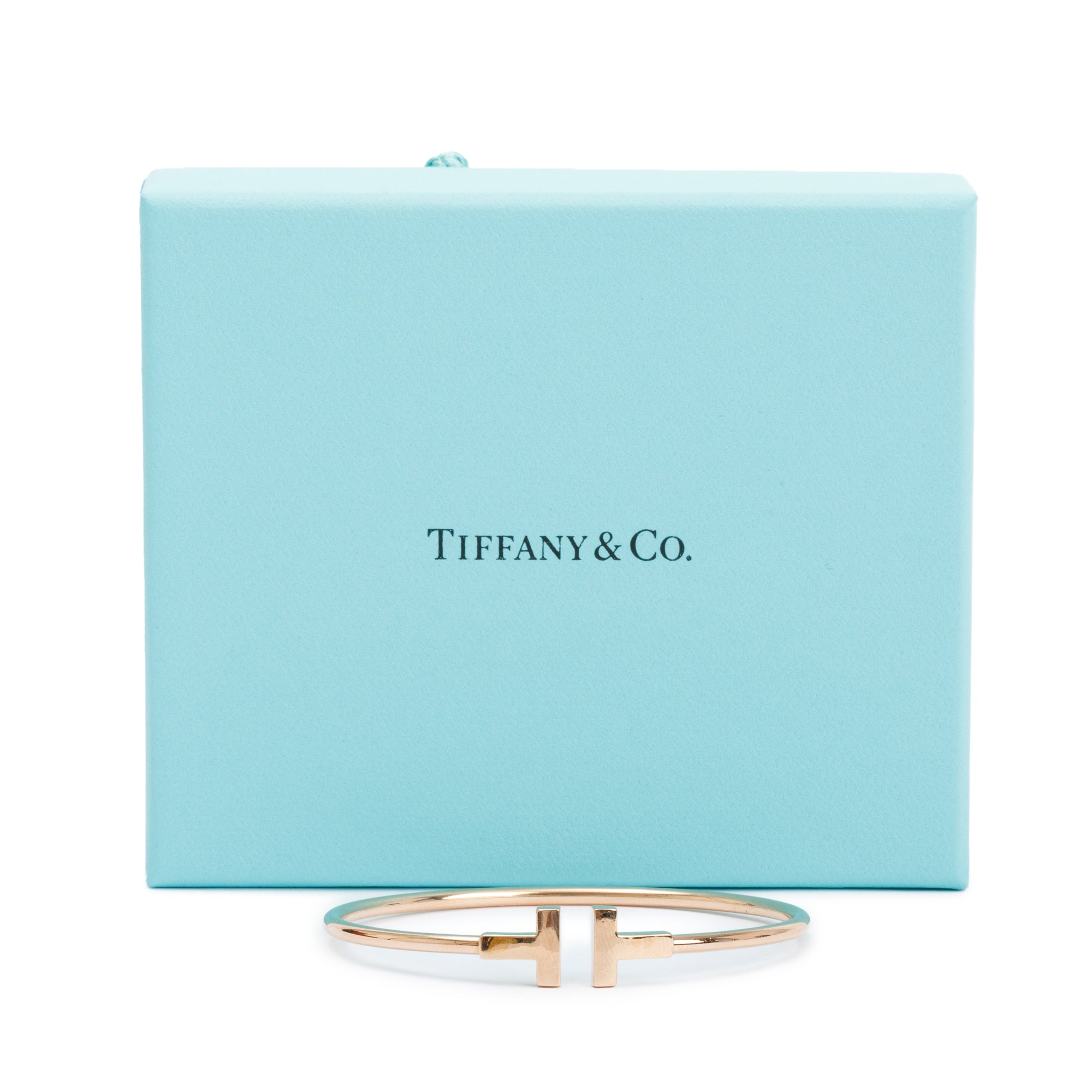 Tiffany & Co. 18k Rose Gold T Wire Bracelet w/ Box