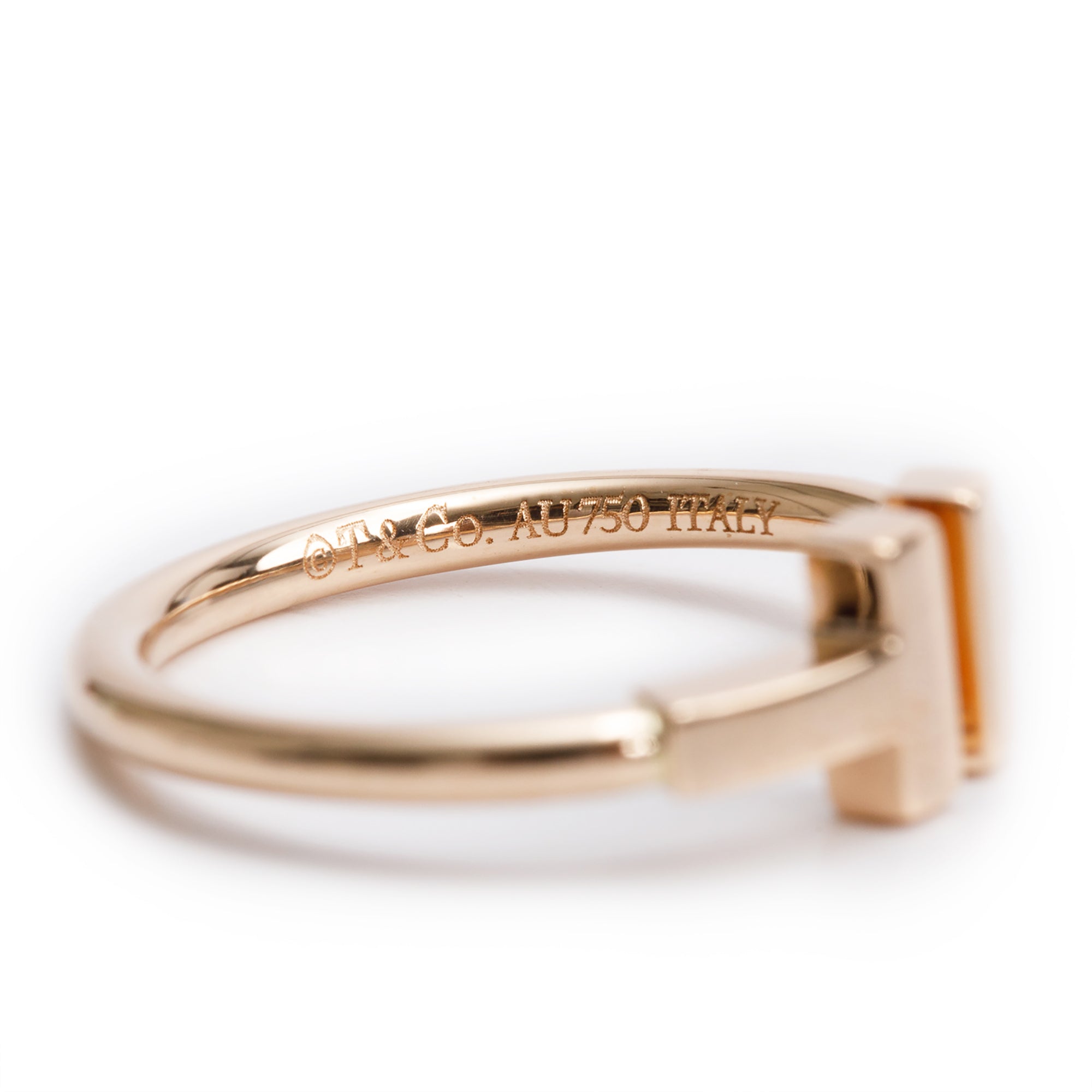 Tiffany & Co. 18k Rose Gold T Wire Ring, Size 4.5