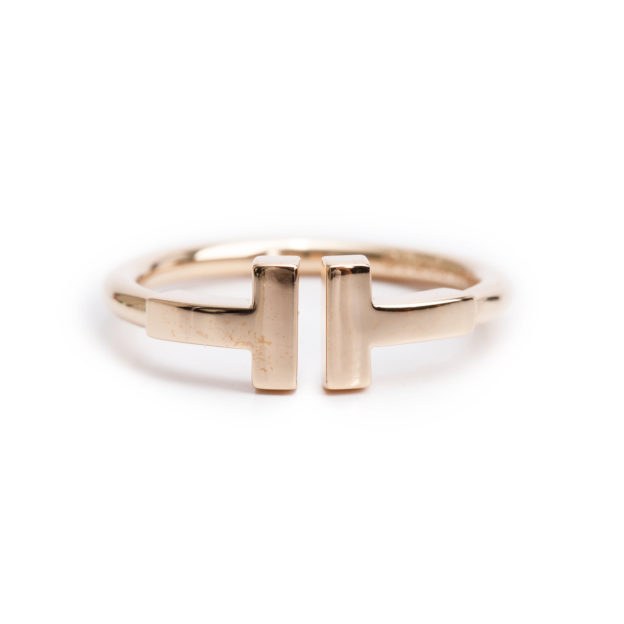 Tiffany & Co. 18k Rose Gold T Wire Ring, Size 4.5