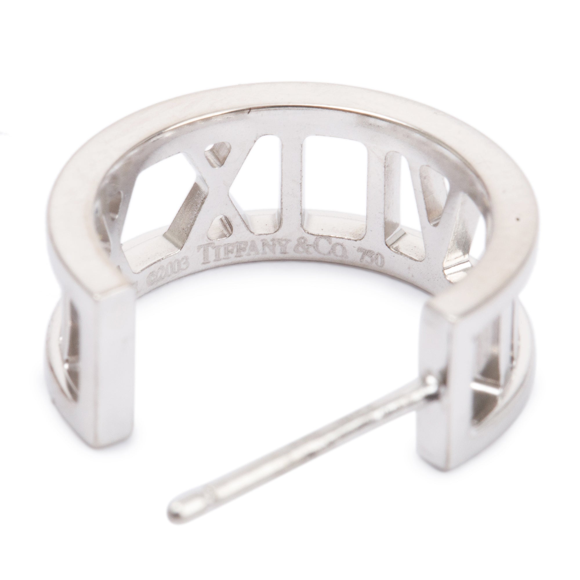 Tiffany & Co. 18k White Gold Atlas Hoop Earrings