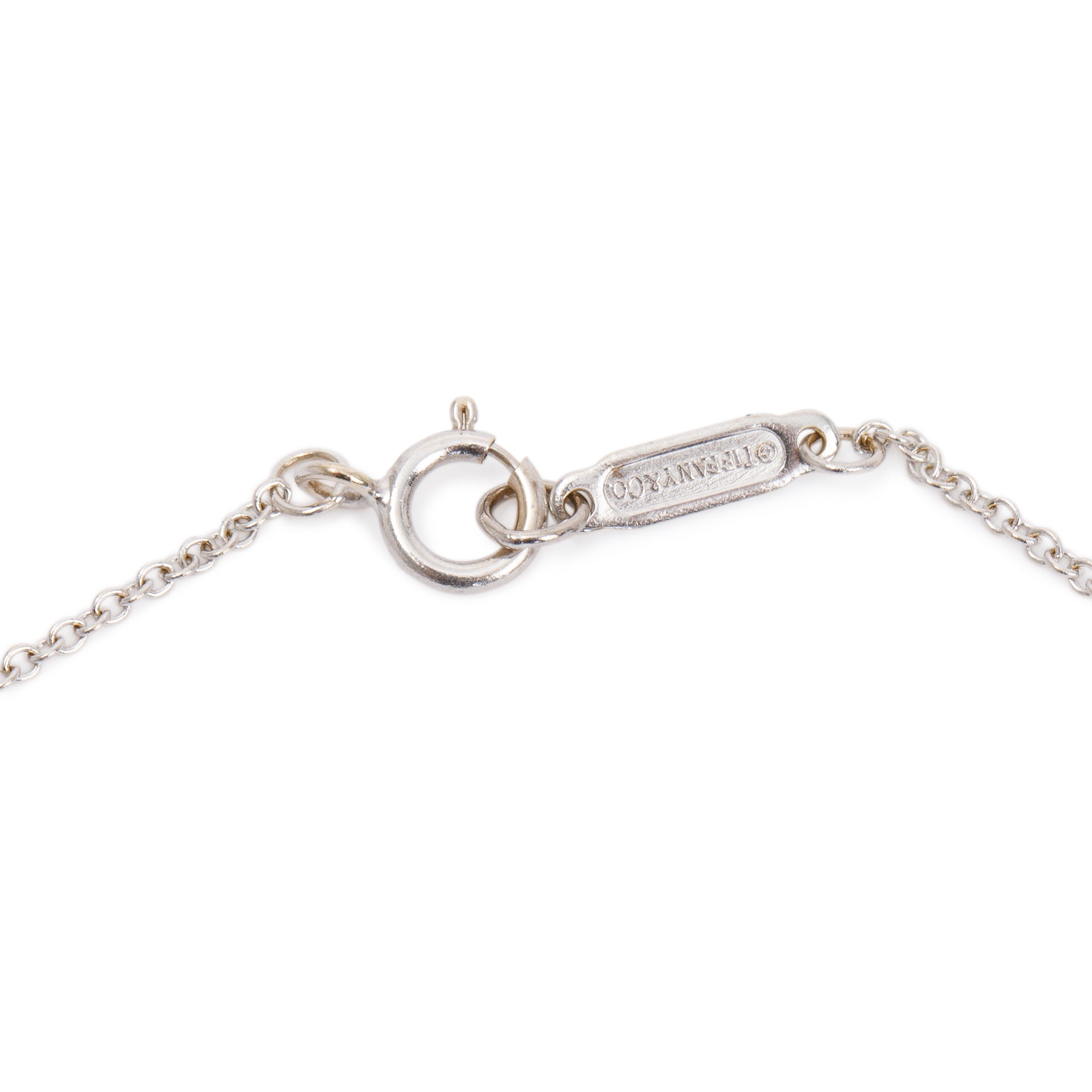 Tiffany & Co. 18k White Gold & Diamond Crown Key Pendant Necklace