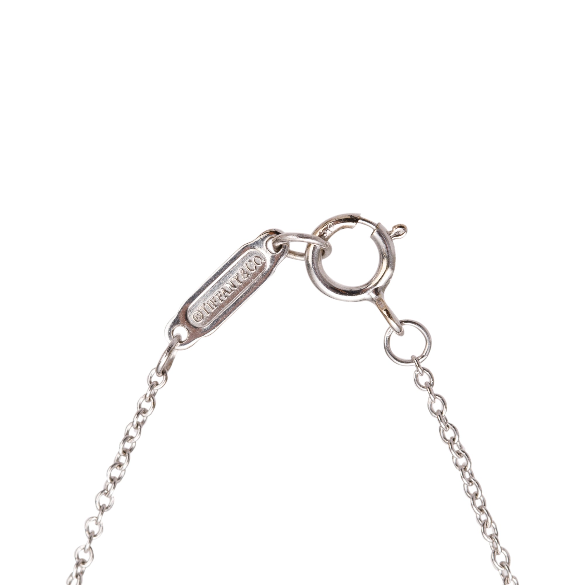 Tiffany & Co. 18k White Gold Diamond Mini Cross Pendant Necklace