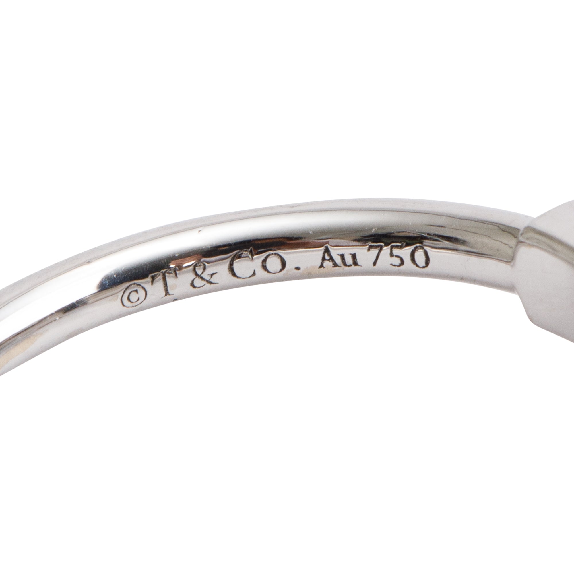 Tiffany & Co. 18k White Gold Diamond T Wire Ring, Size 4