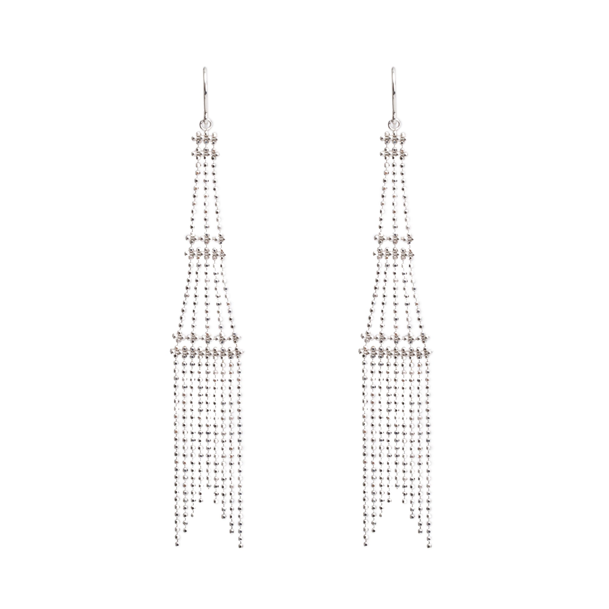 Tiffany & Co. 18k White Gold Fringe Tower Earrings