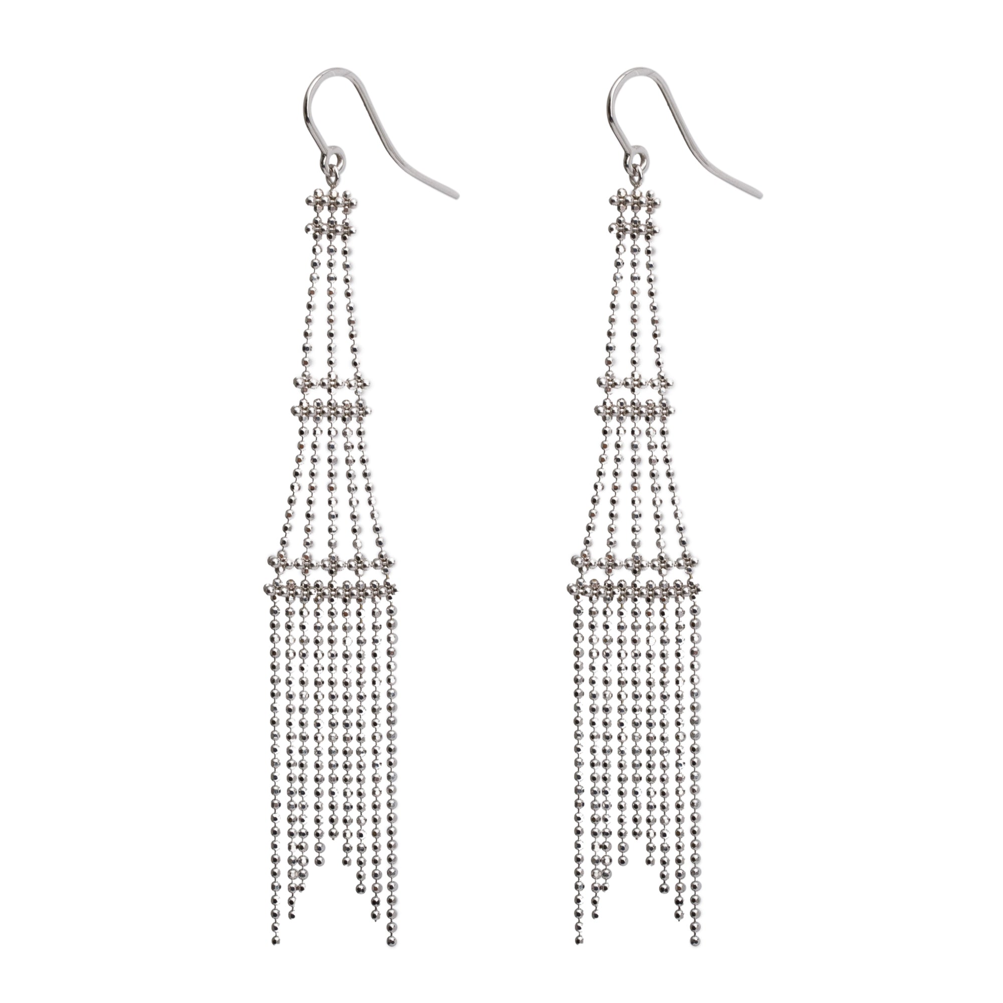 Tiffany & Co. 18k White Gold Fringe Tower Earrings
