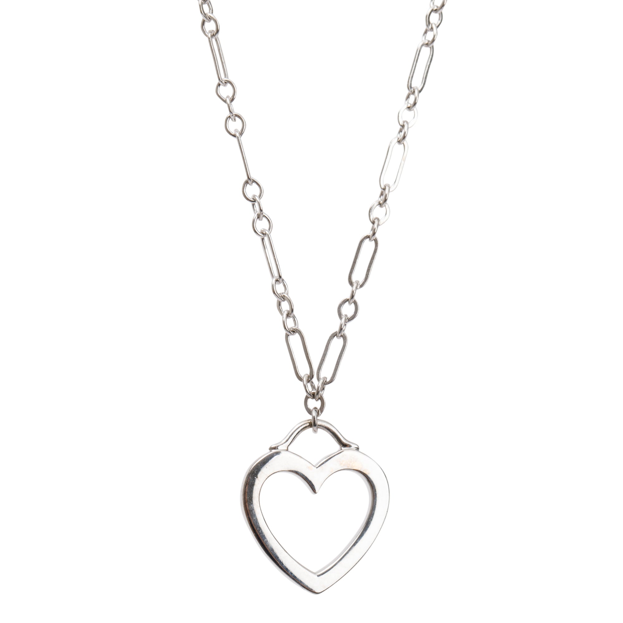 Tiffany & Co. 18k White Gold Small Sentimental Pendant Necklace
