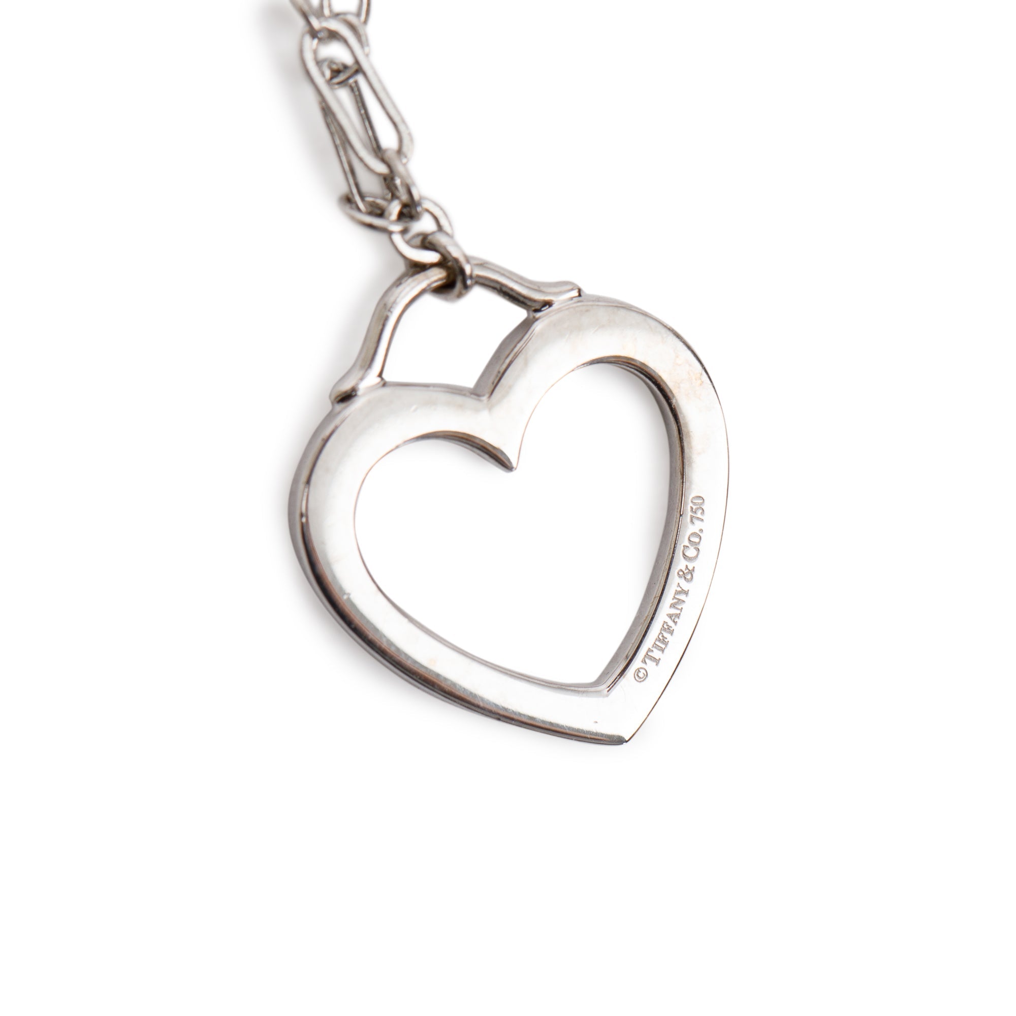 Tiffany & Co. 18k White Gold Small Sentimental Pendant Necklace