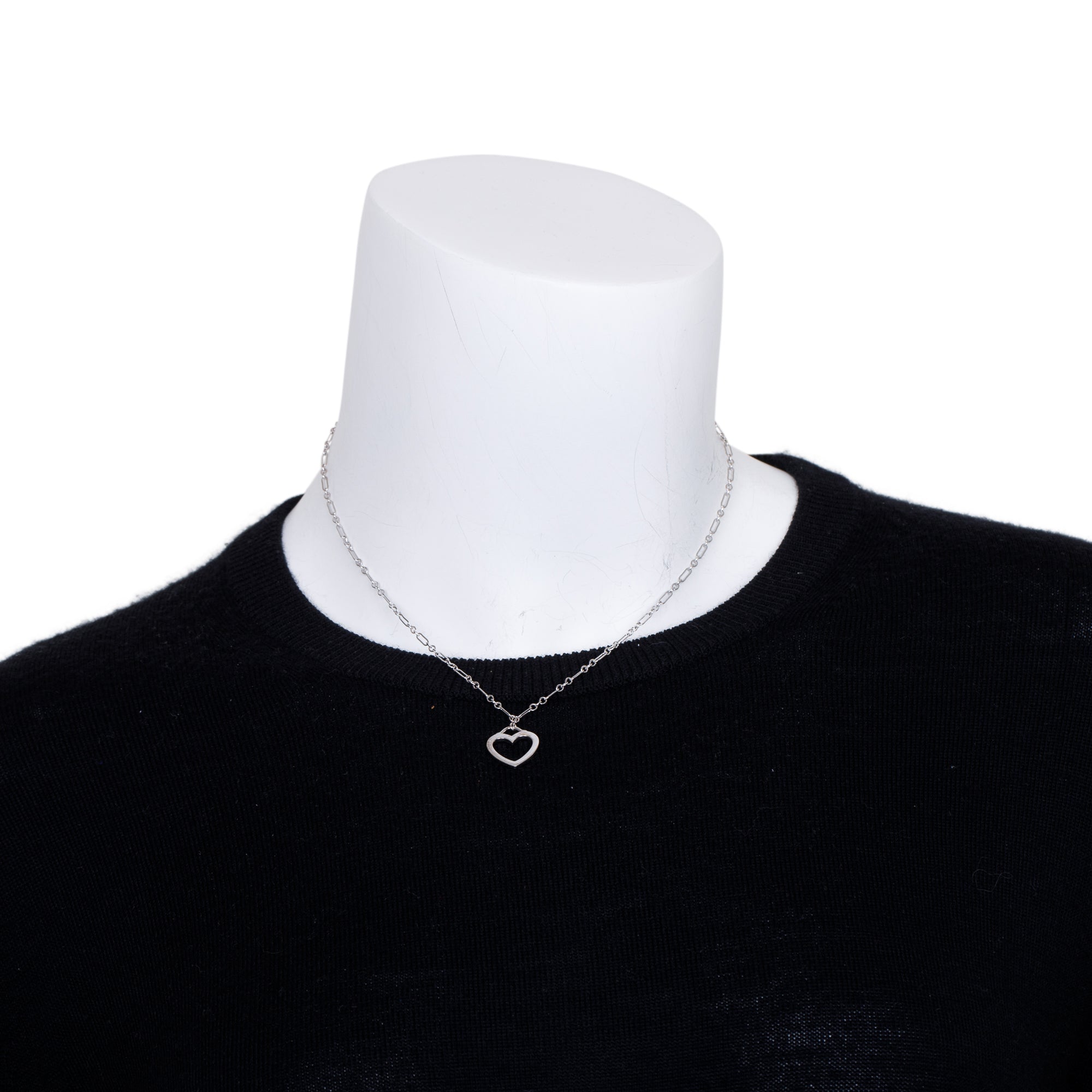 Tiffany & Co. 18k White Gold Small Sentimental Pendant Necklace