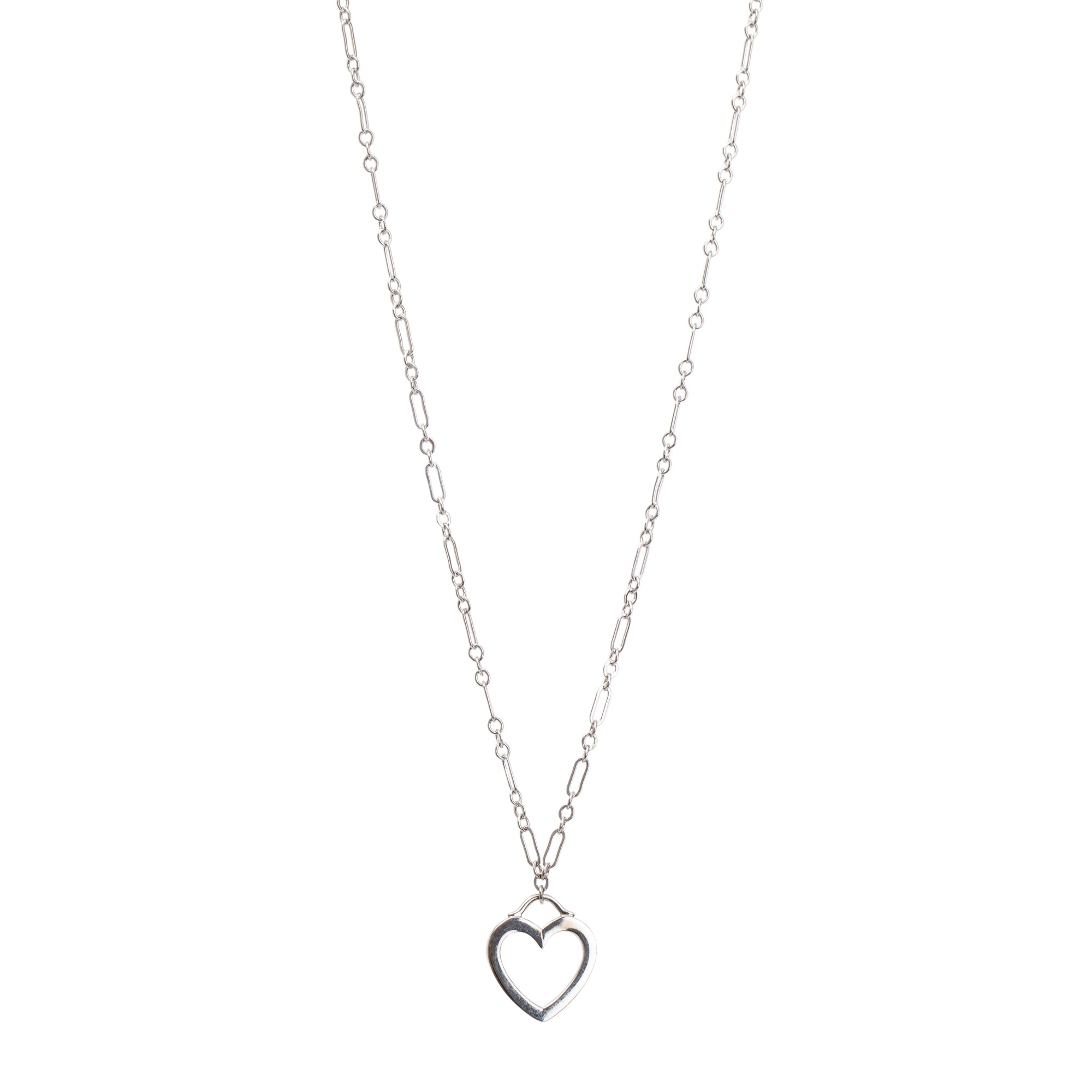 Tiffany & Co. 18k White Gold Small Sentimental Pendant Necklace