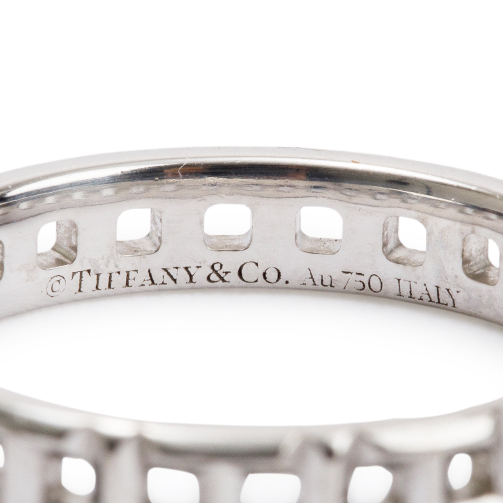 Tiffany & Co. 18k White Gold T True Narrow Ring, Size 5.25