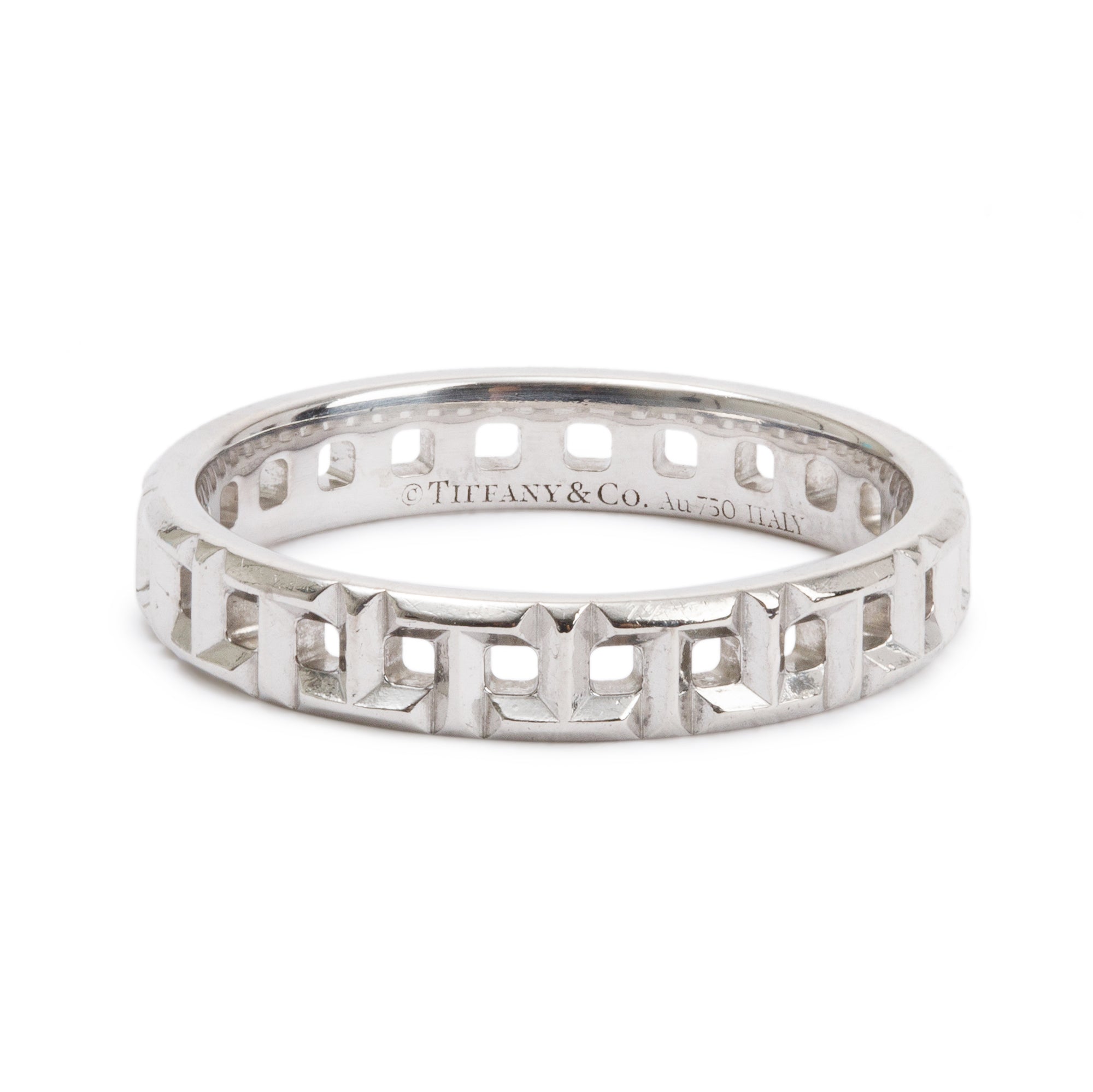 Tiffany & Co. 18k White Gold T True Narrow Ring, Size 5.25