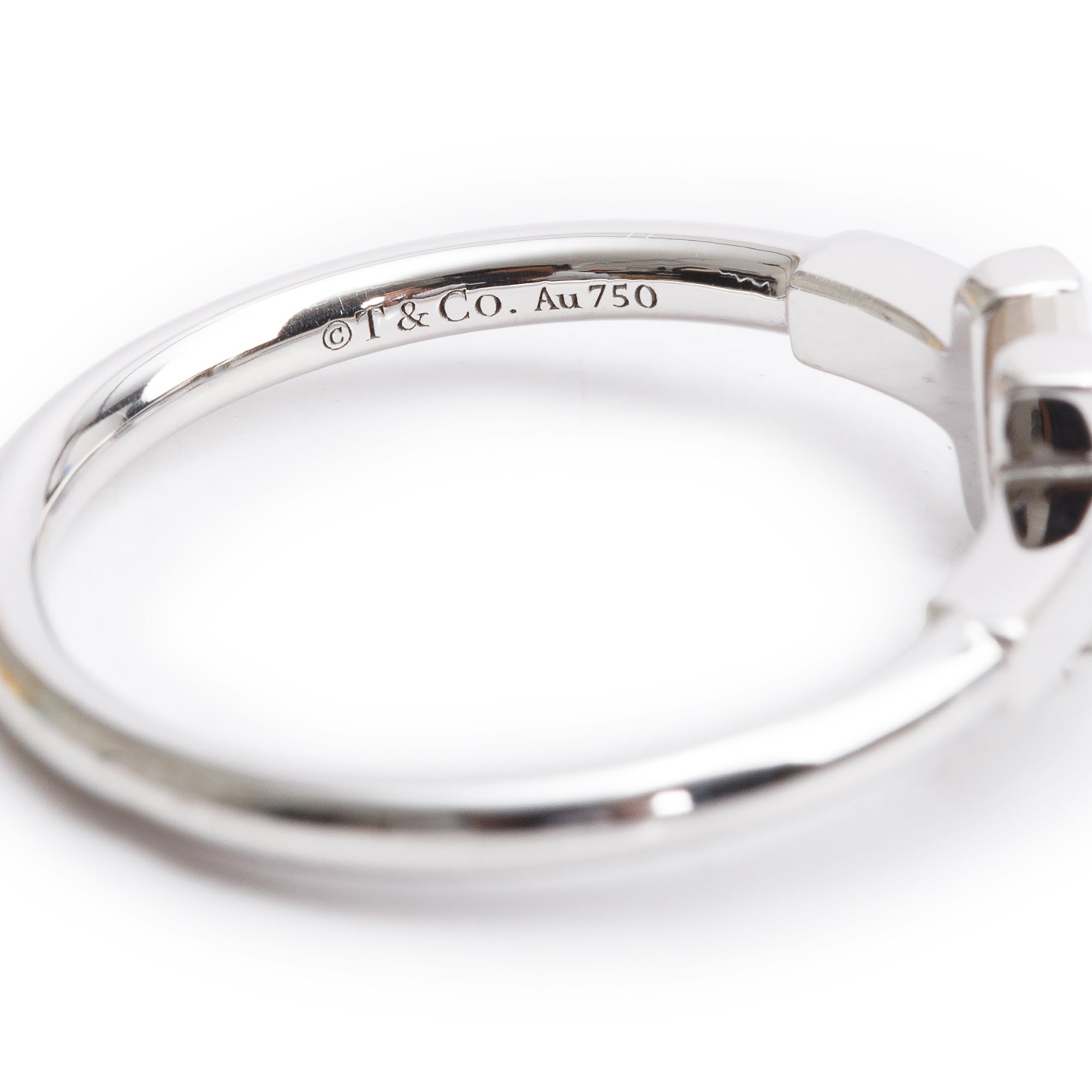 Tiffany & Co. 18k White Gold T Wire Ring, Size 6.75 w/ Box