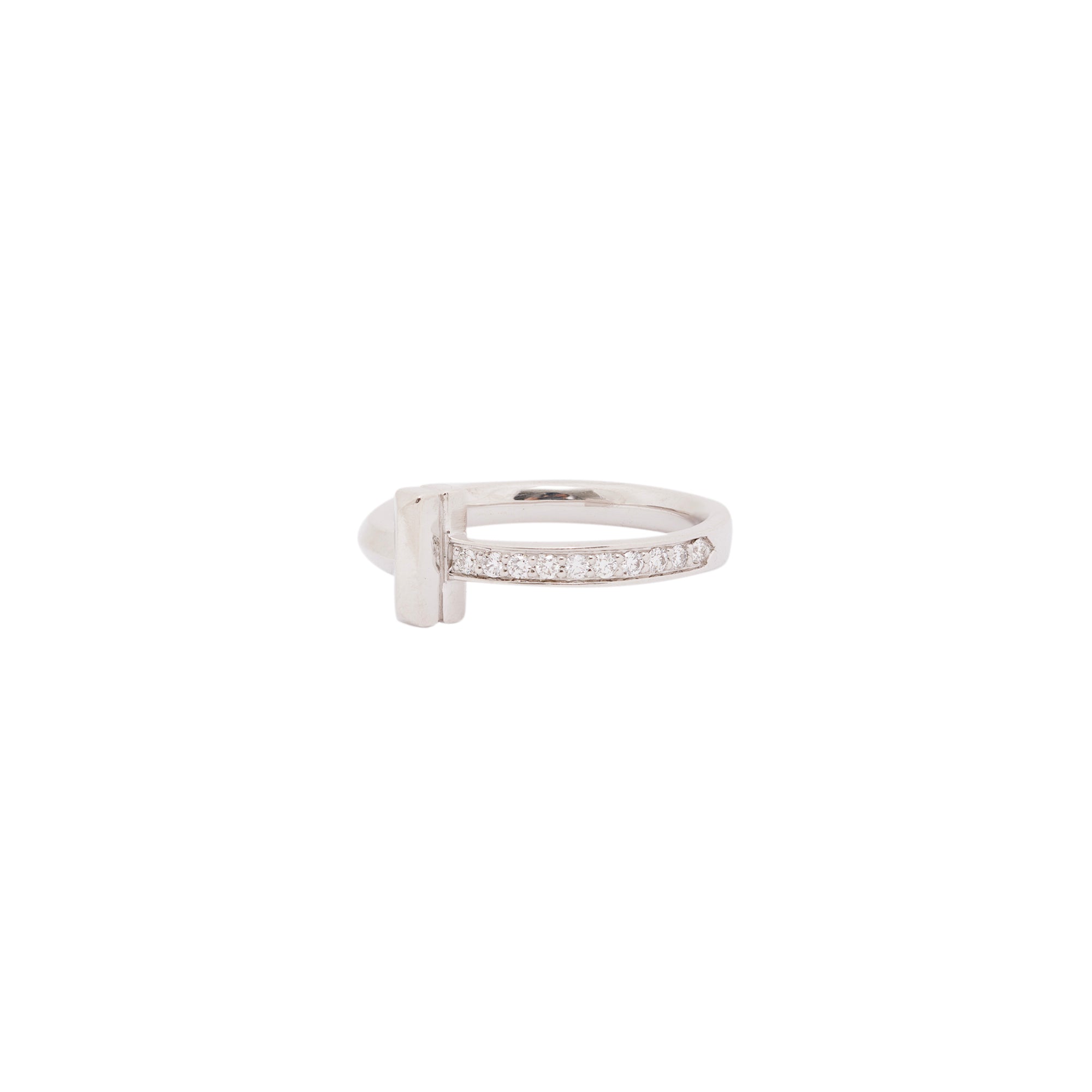 Tiffany & Co. 18k White Gold T1 Diamond Ring