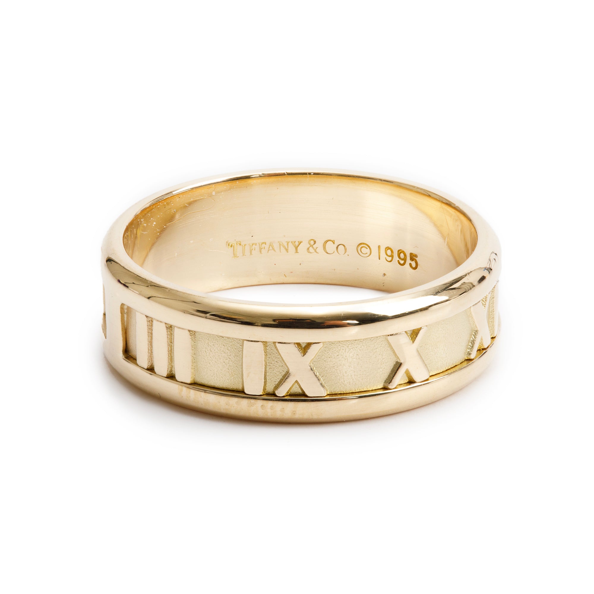 Tiffany & Co. 18k Yellow Gold Atlas 7 MM Band Ring, Size 9.5